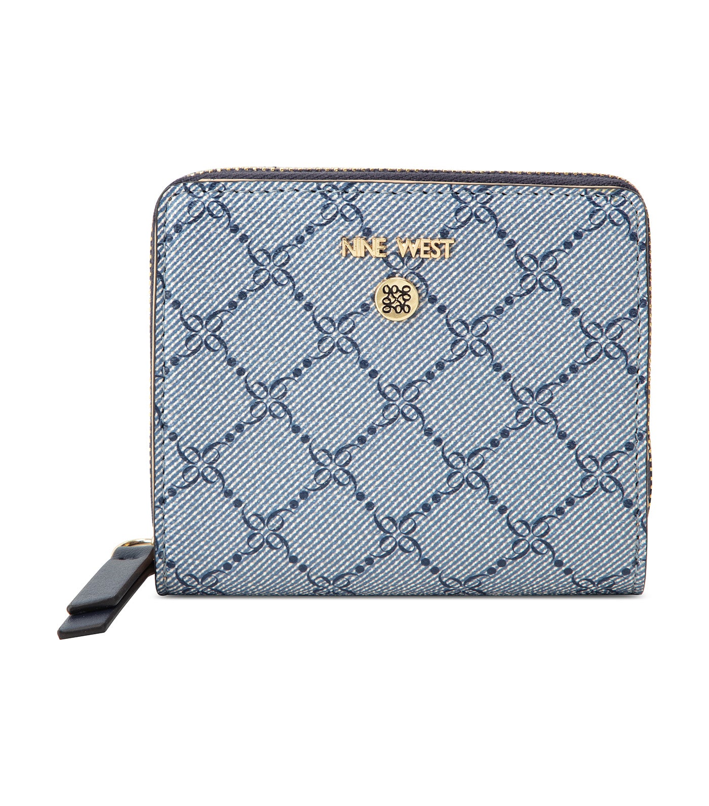 Caireann Small Zip Around Chambray Logo/Navy