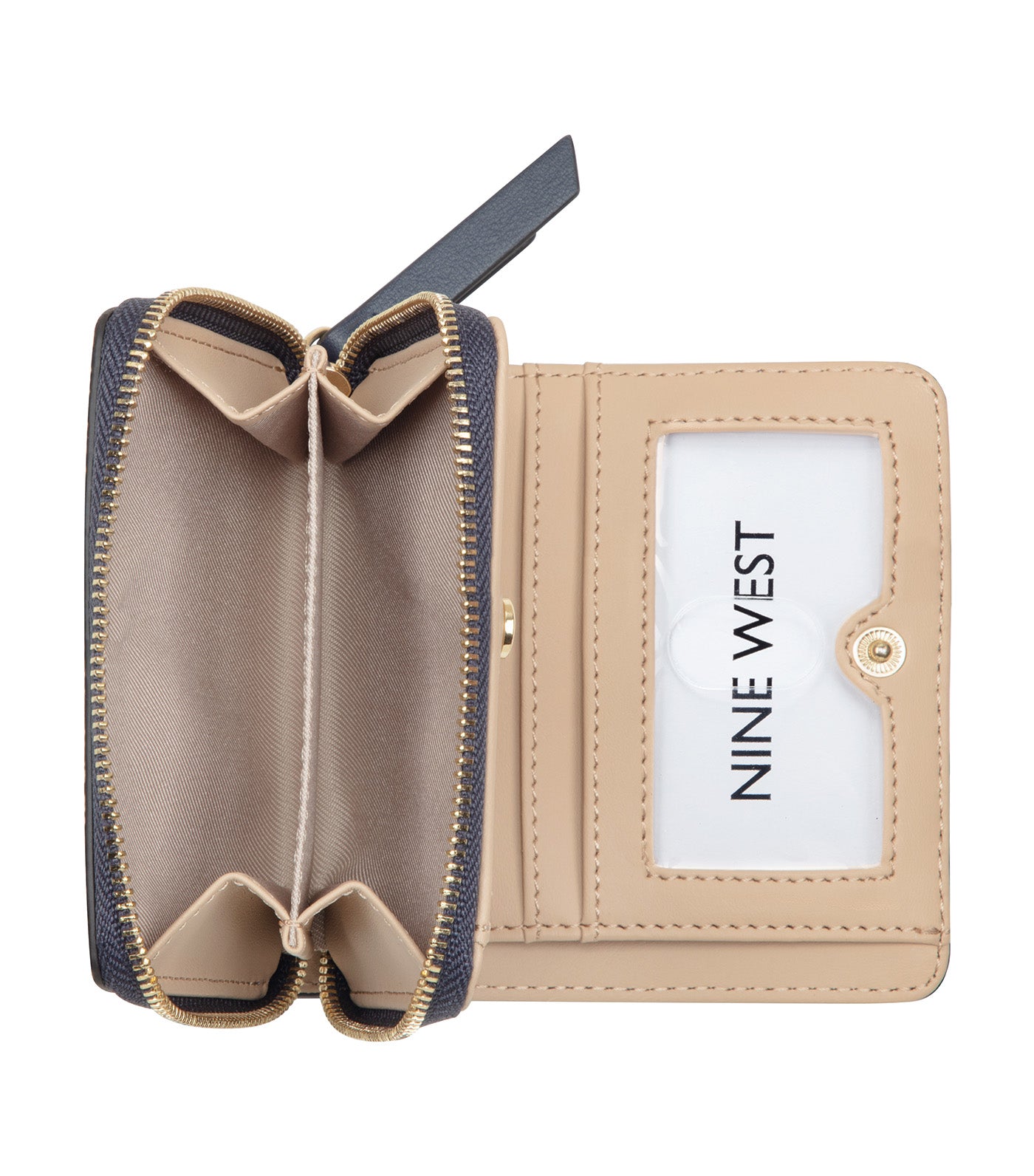 Caireann Small Zip Around Chambray Logo/Navy