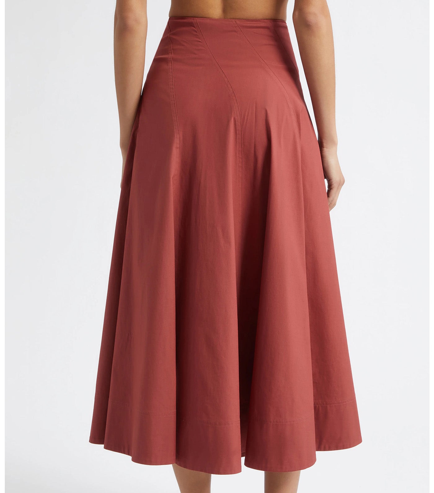 Gemma Stretch Cotton Midi Skirt Apple Butter