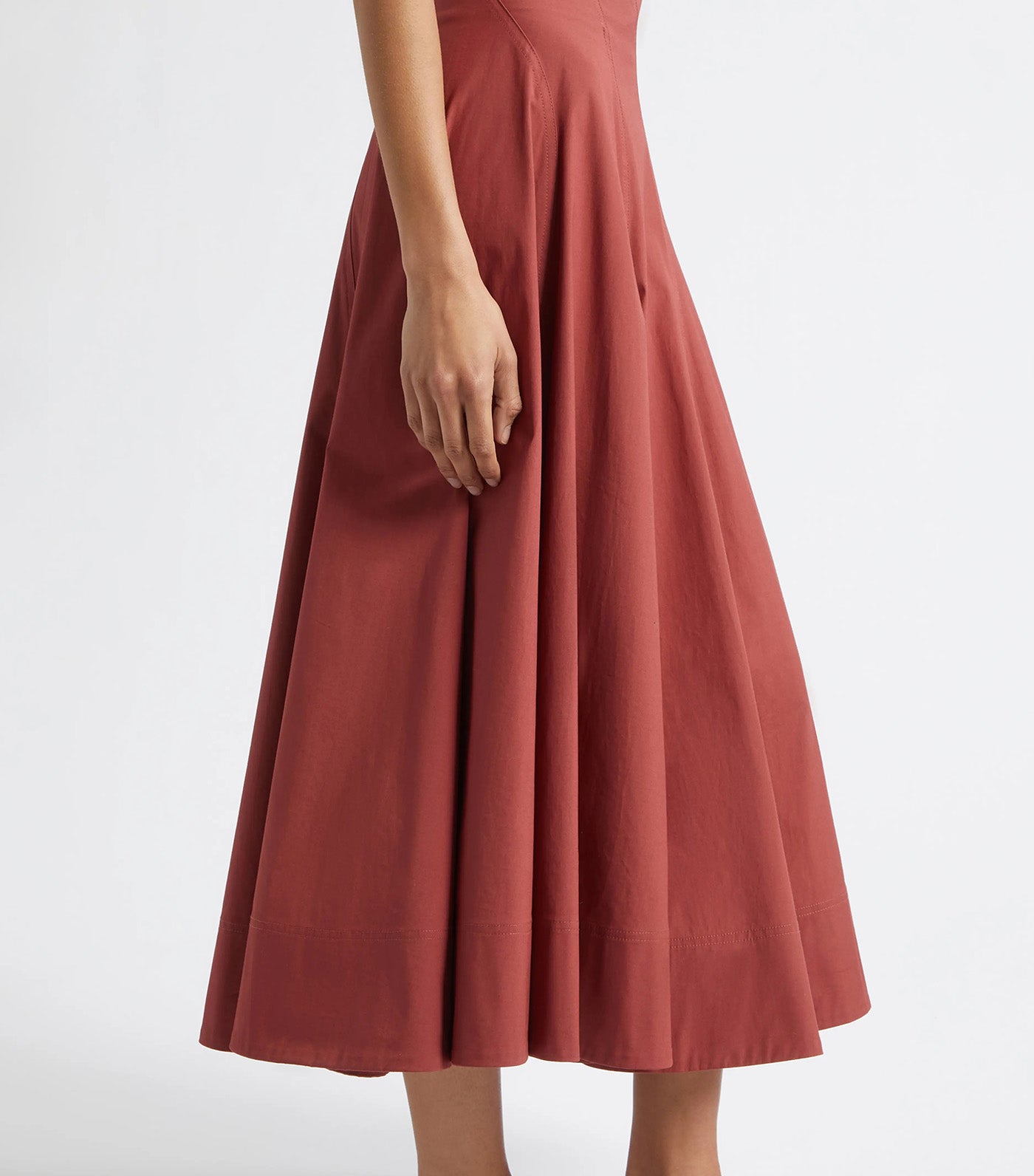 Gemma Stretch Cotton Midi Skirt Apple Butter