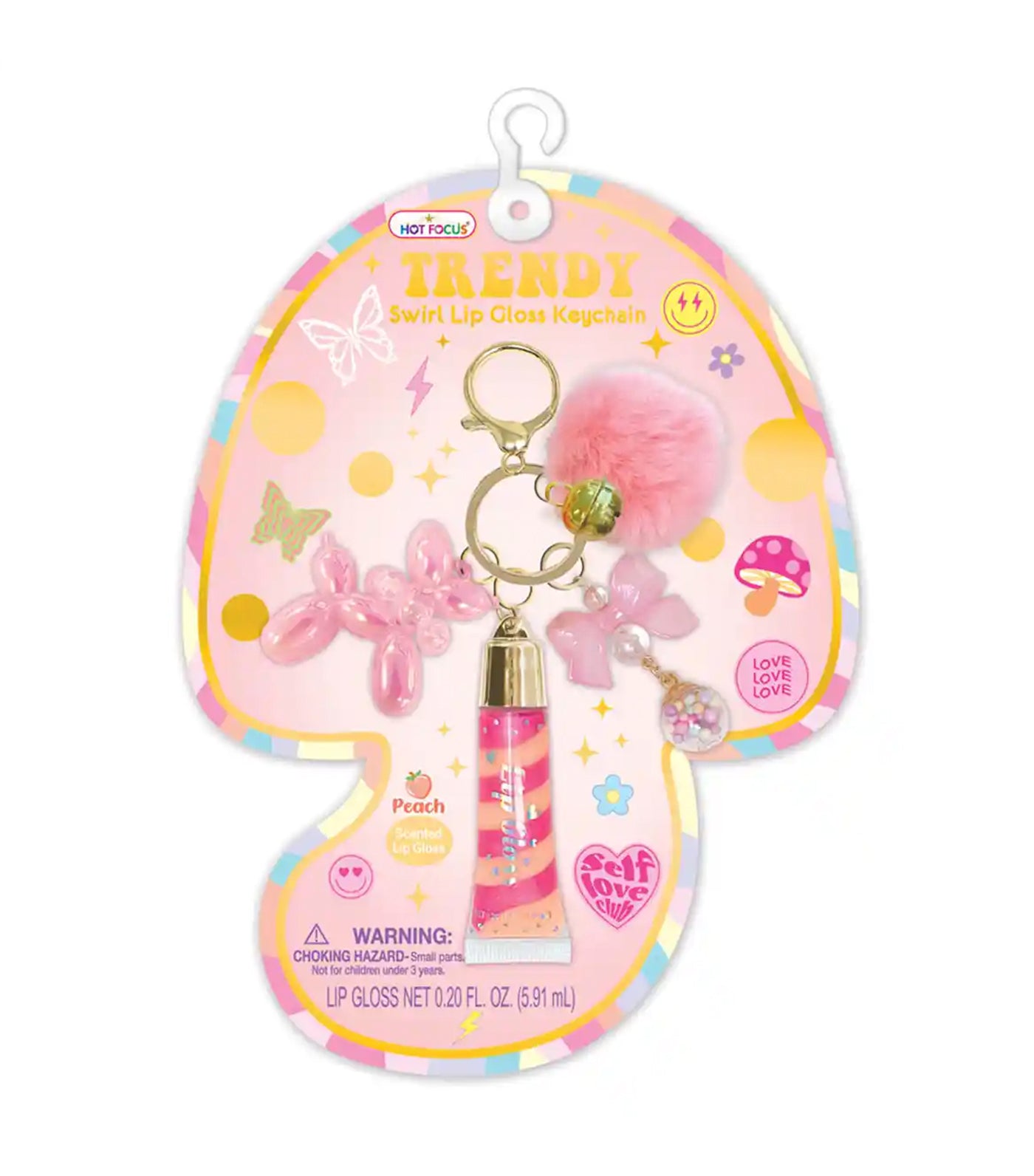 Girls Trendy Lips Gloss With Keychain Good Day