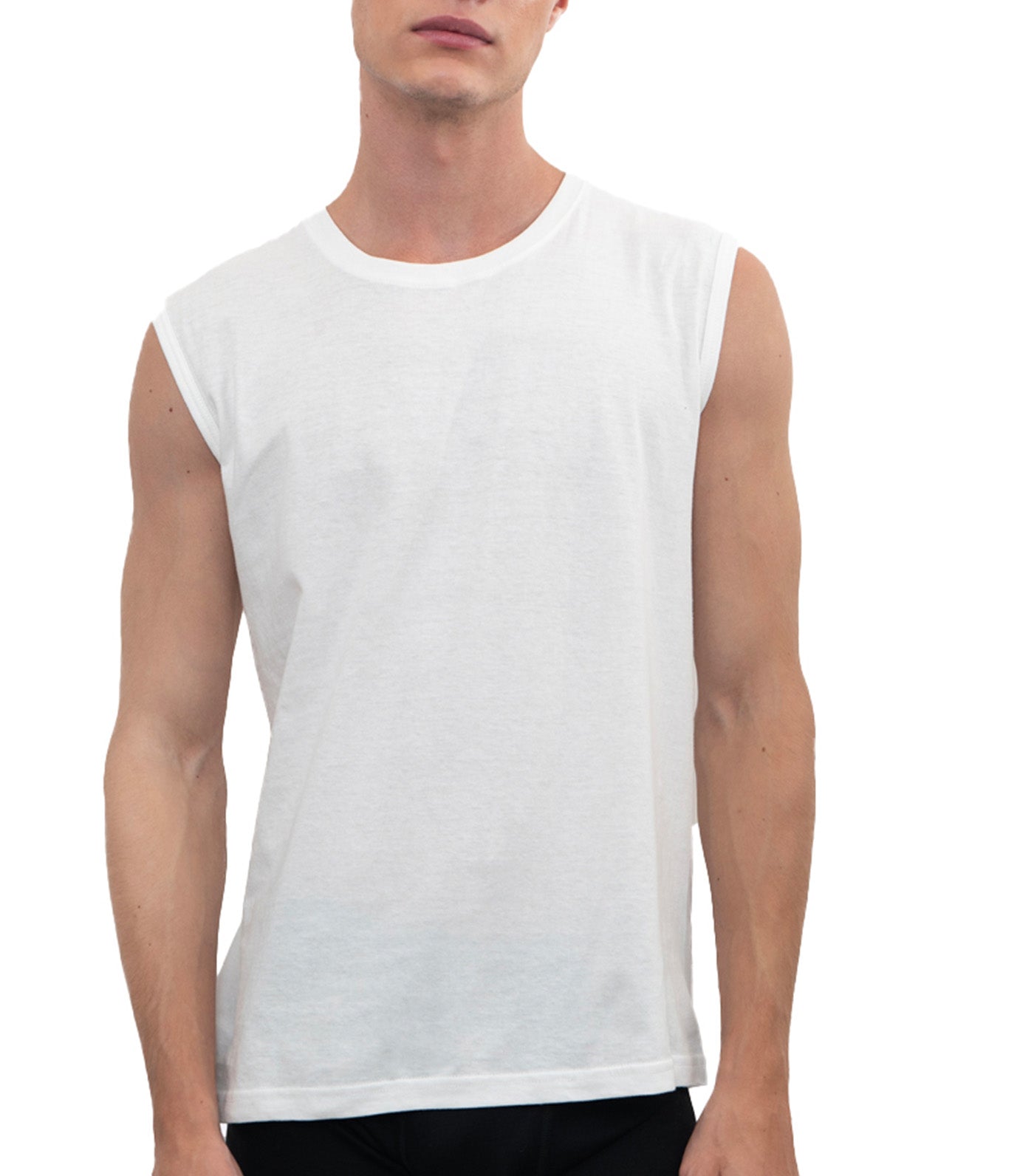 3-Pack Round Neck Muscle Tee White