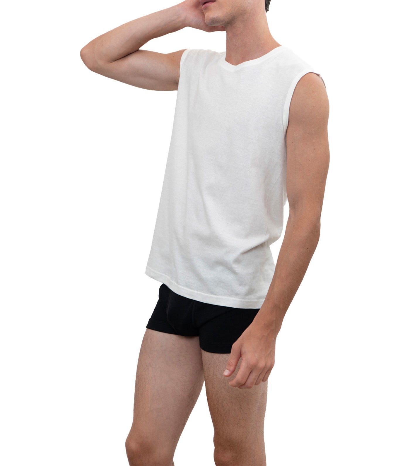 5+1 Round Neck Muscle Tee Multipack White