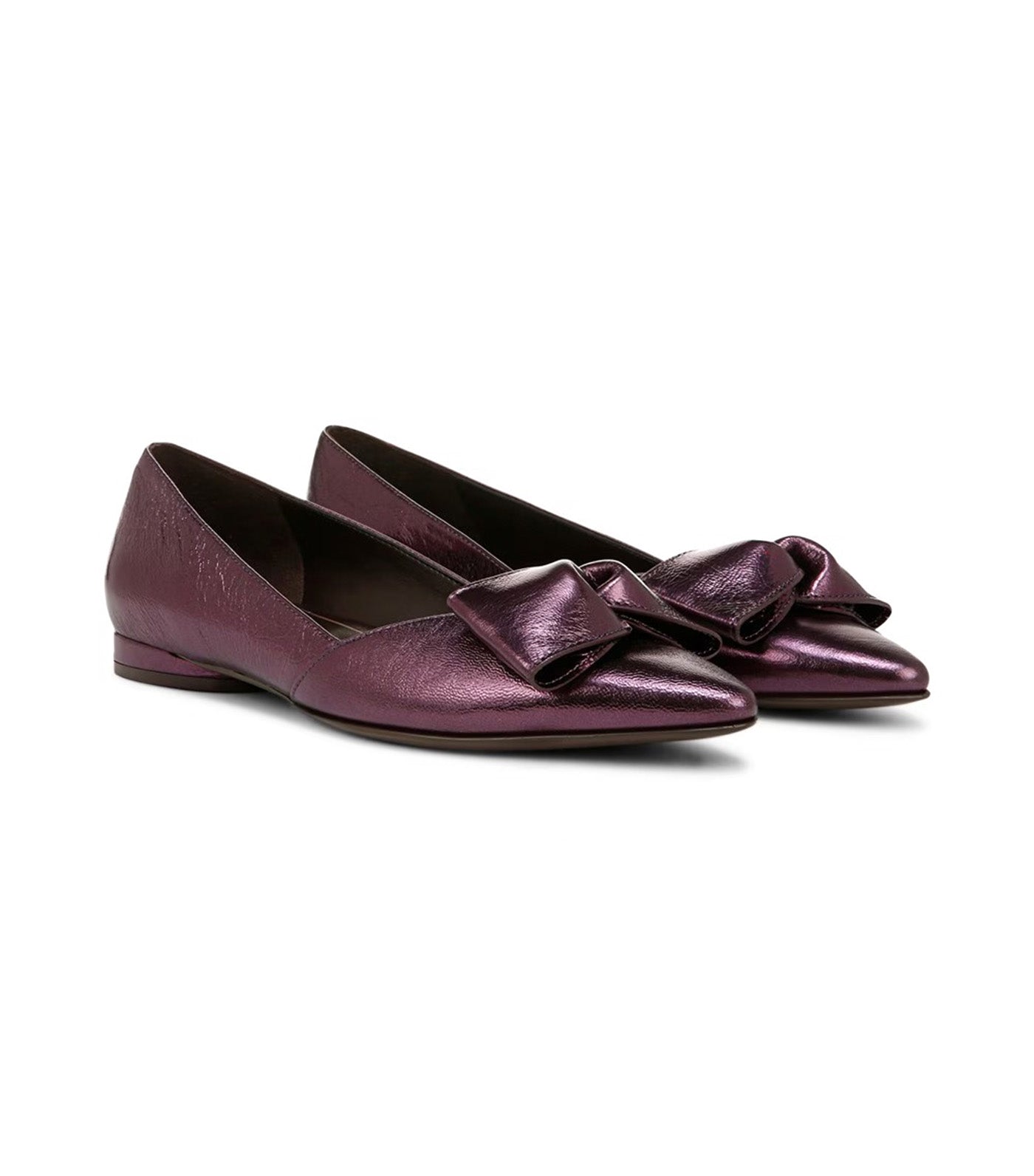 Havana Bow Flat Deep Plum Leather