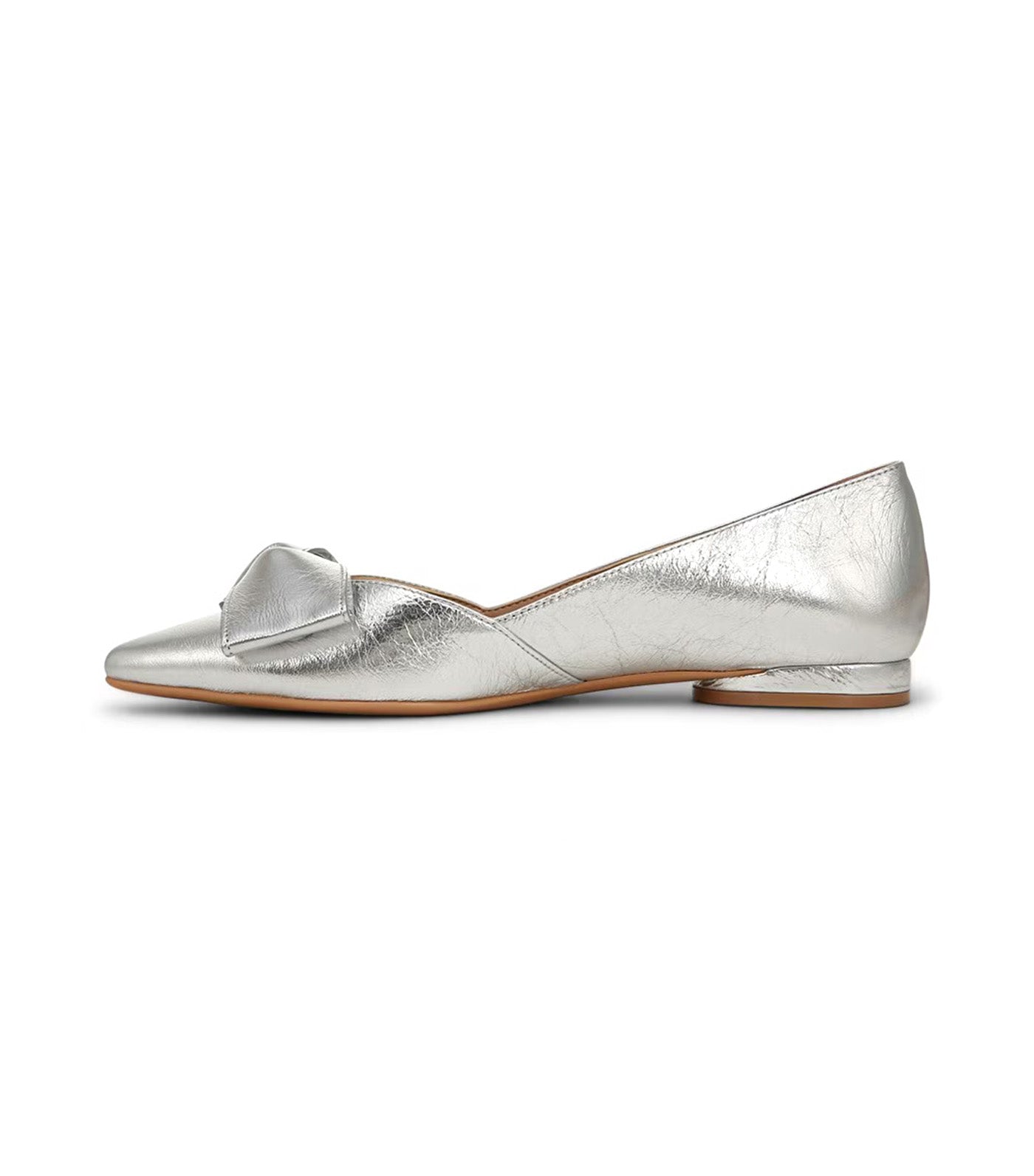 Havana Bow Flat Silver Leather