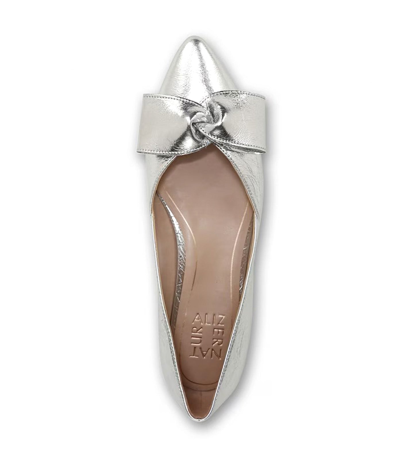 Havana Bow Flat Silver Leather