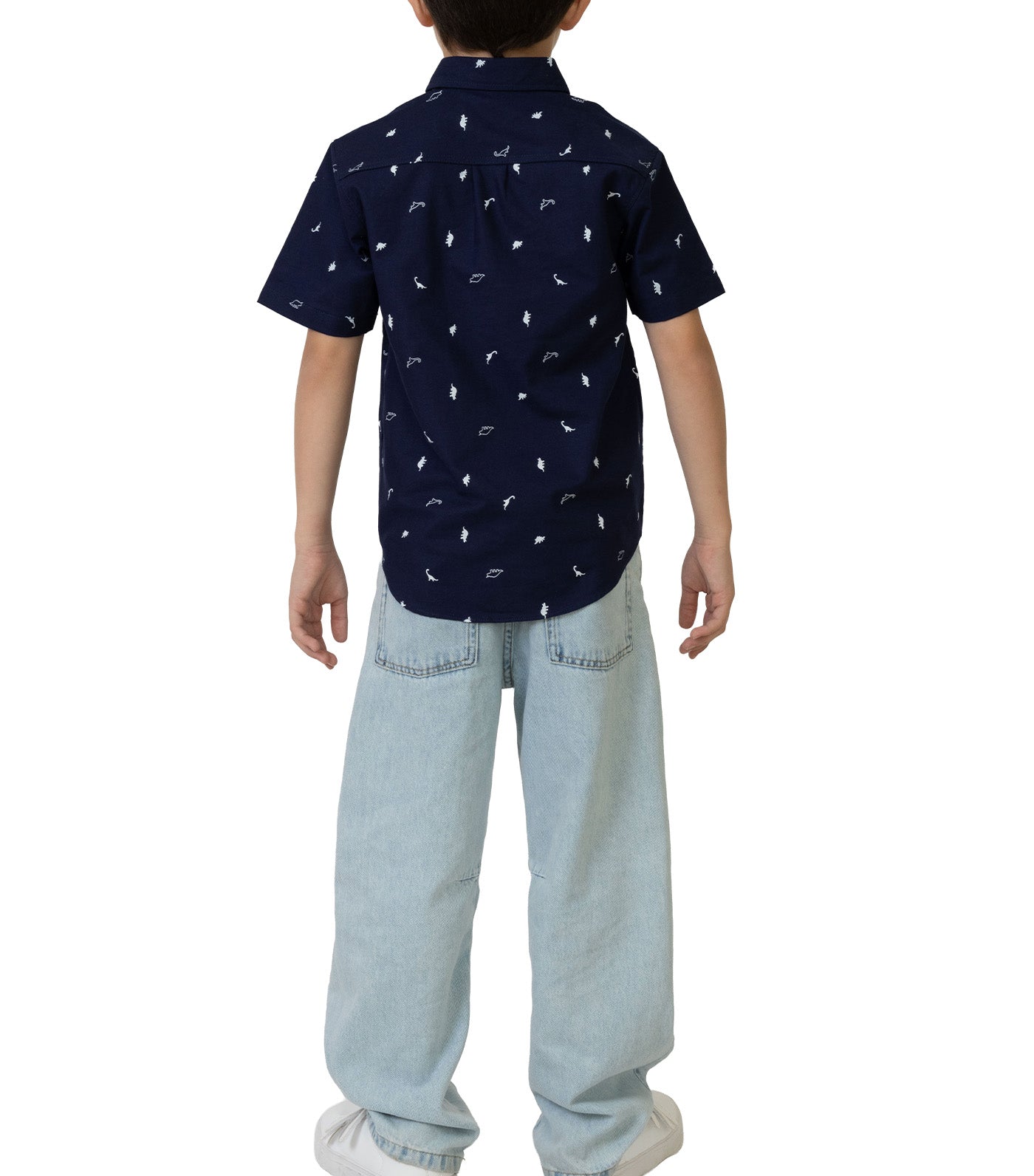 Rustan Jr. Hans Short Sleeve Dino Print Navy