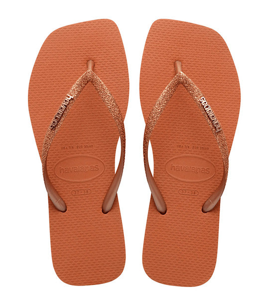 Slim Square Glitter Flip Flops Cerraddo Orange