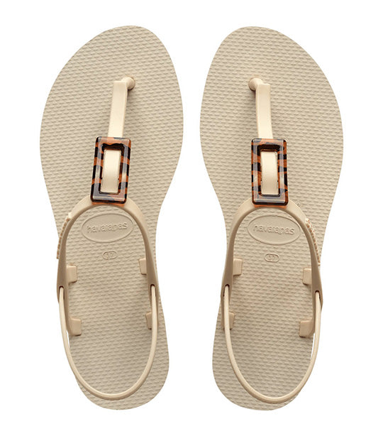 You Paraty Buckle Turtle Sandals Beige