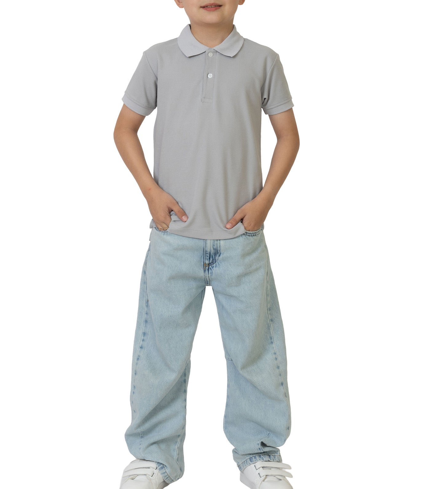 Rustan Jr. Haze Short Sleeve Polo Shirt  Gray