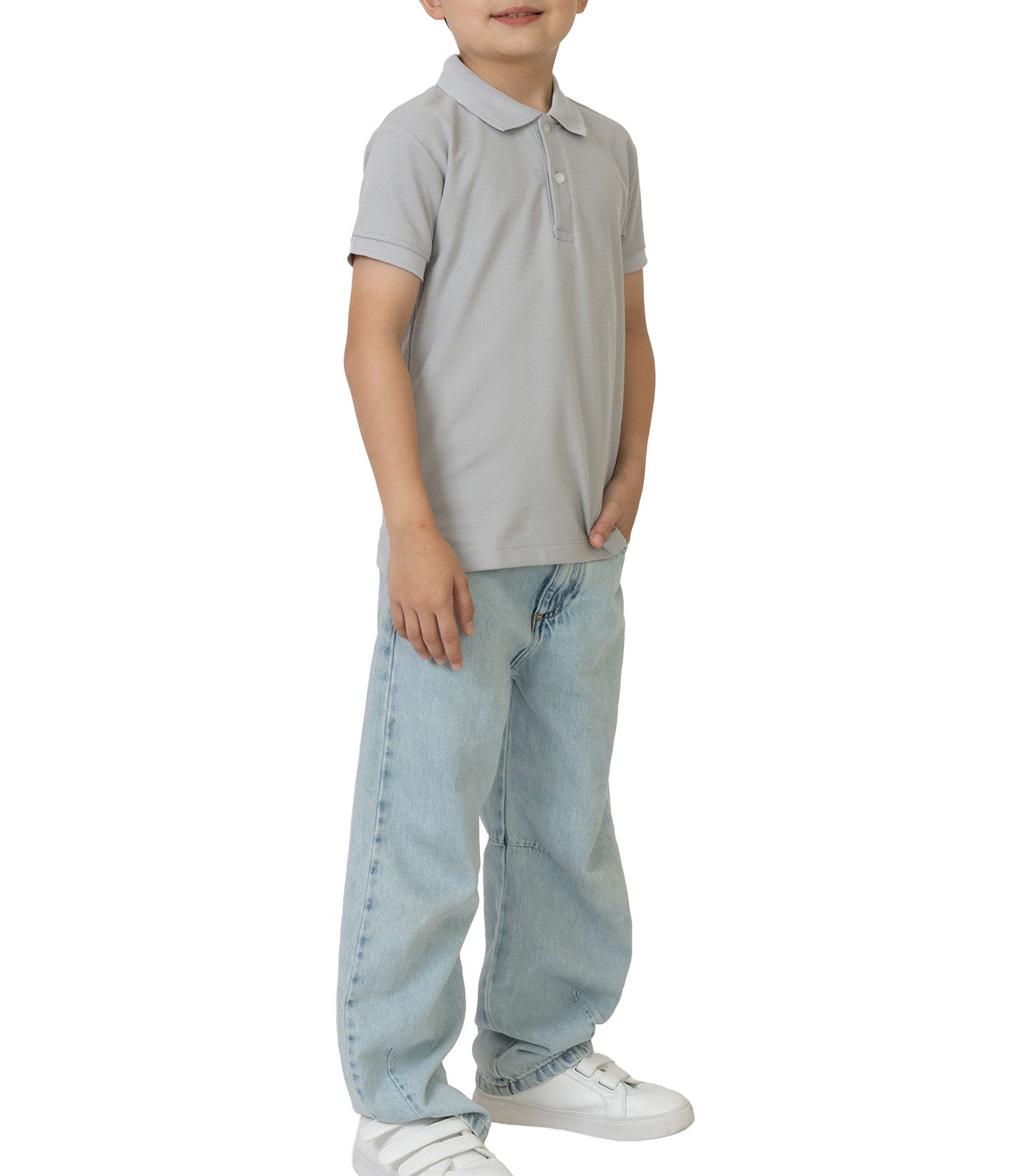Rustan Jr. Haze Short Sleeve Polo Shirt  Gray