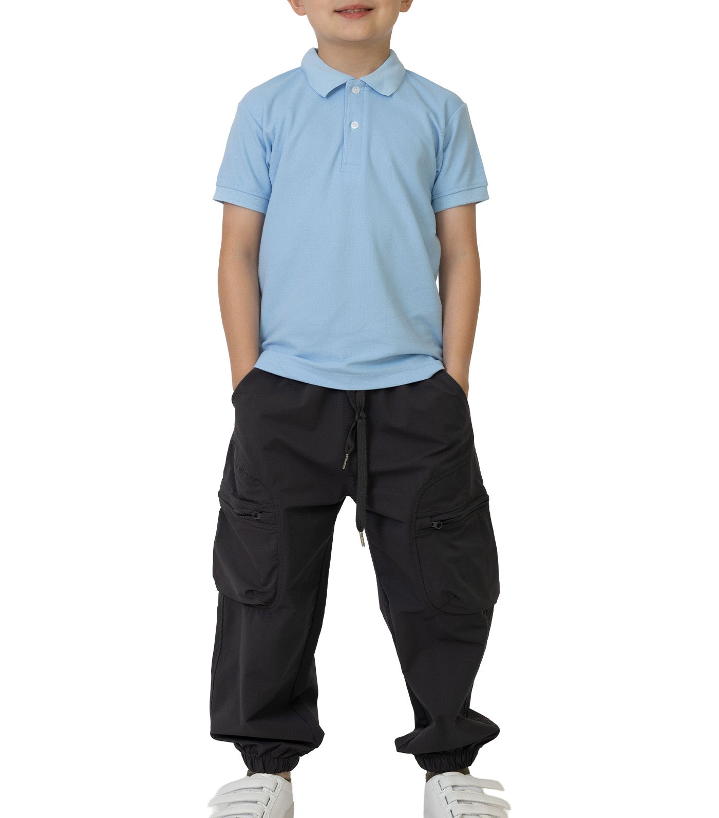 Rustan Jr. Haze Short Sleeve Polo Shirt  Light Blue