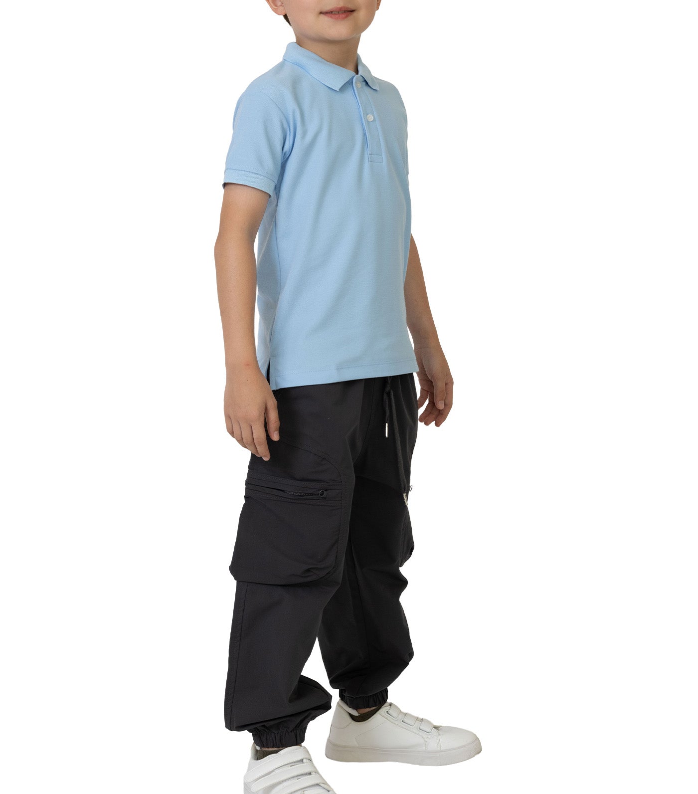 Rustan Jr. Haze Short Sleeve Polo Shirt  Light Blue