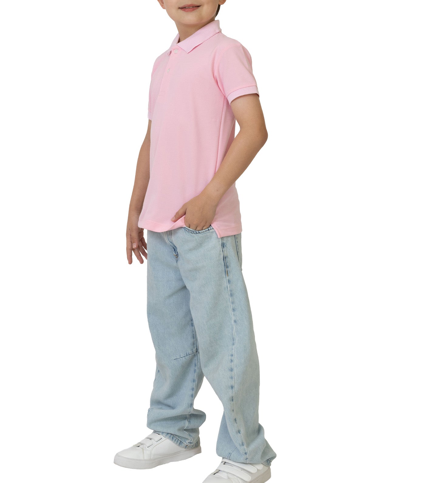 Rustan Jr. Haze Short Sleeve Polo Shirt  Pink