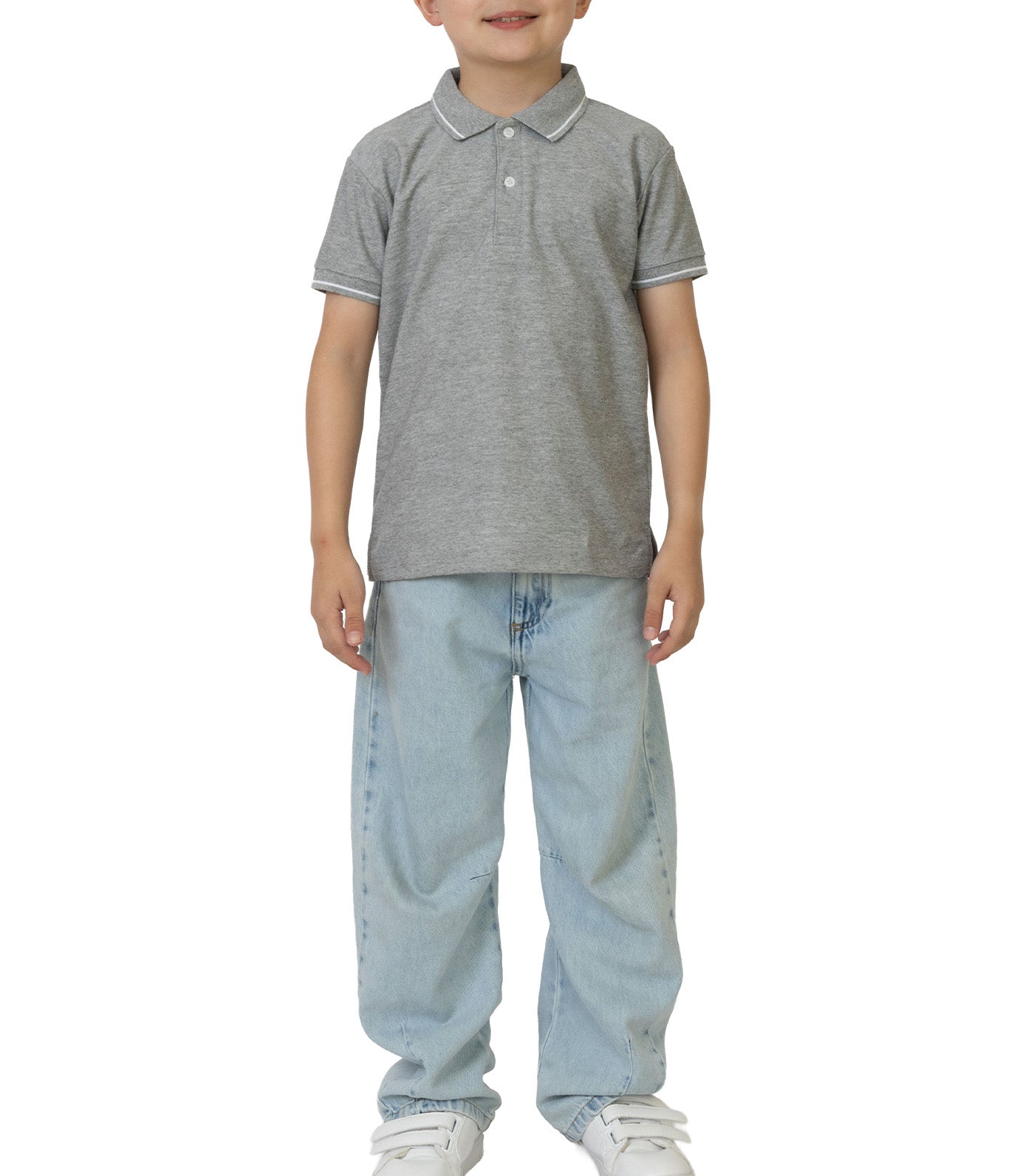 Rustan Jr. Hugo Short Sleeve Polo Shirt Gray