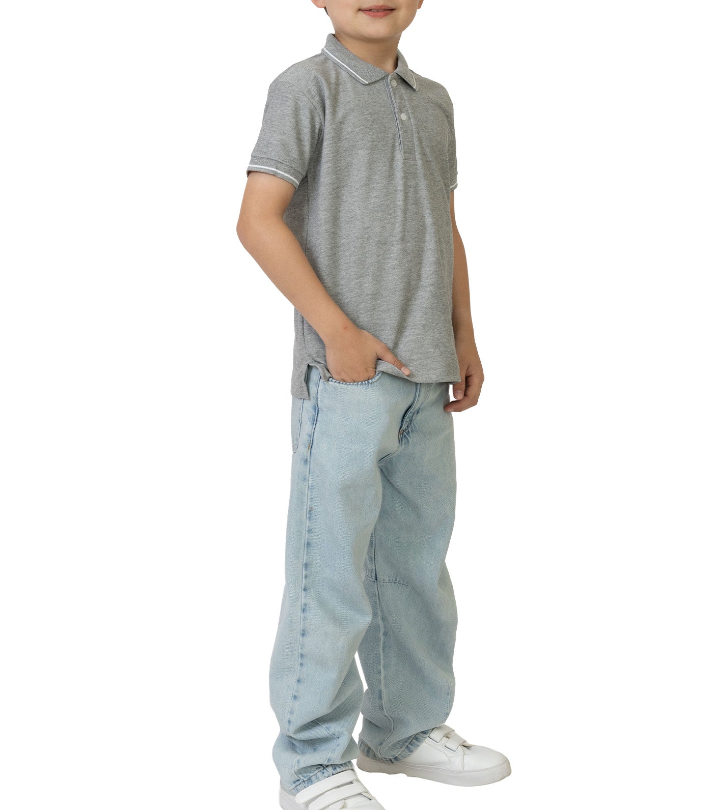 Rustan Jr. Hugo Short Sleeve Polo Shirt Gray
