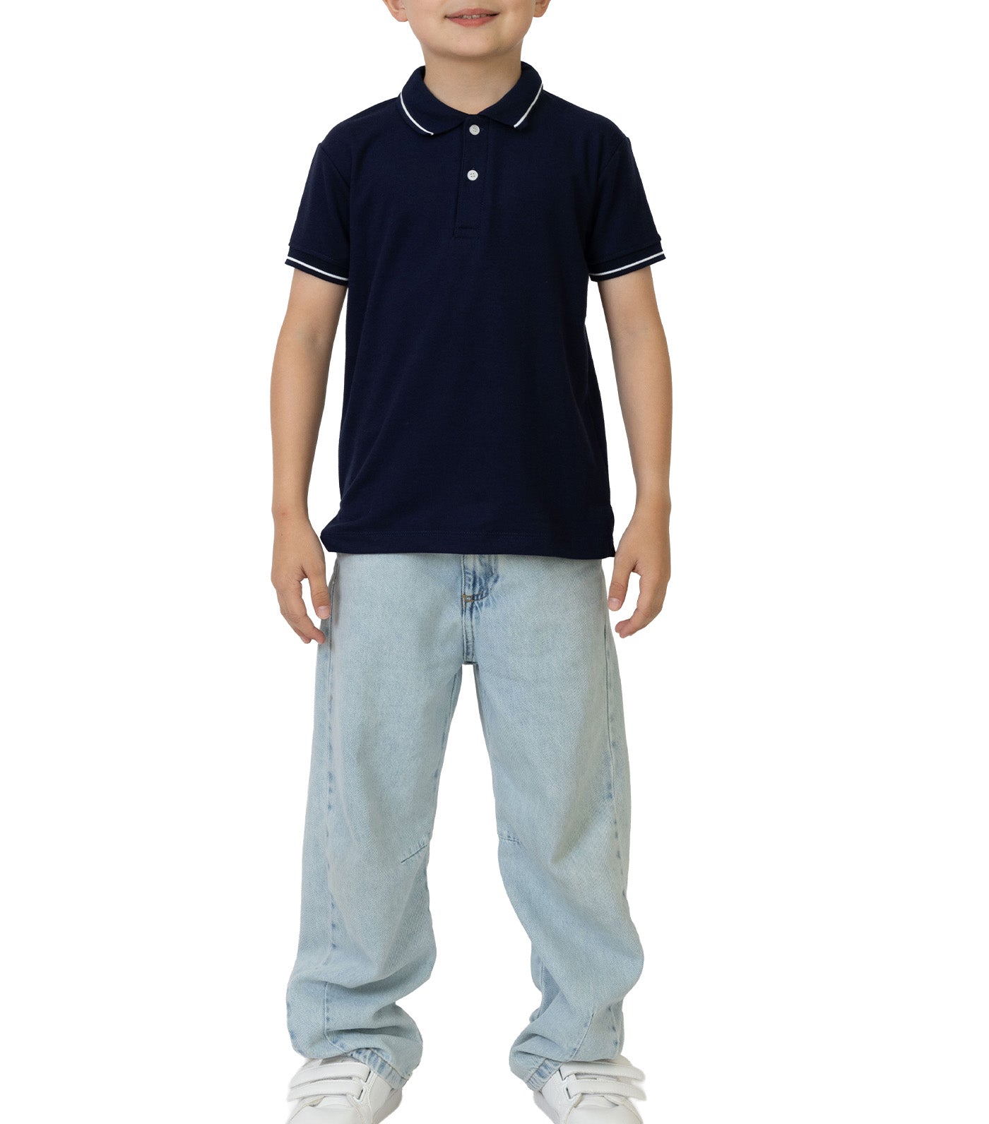 Rustan Jr. Hugo Short Sleeve Polo Shirt Navy