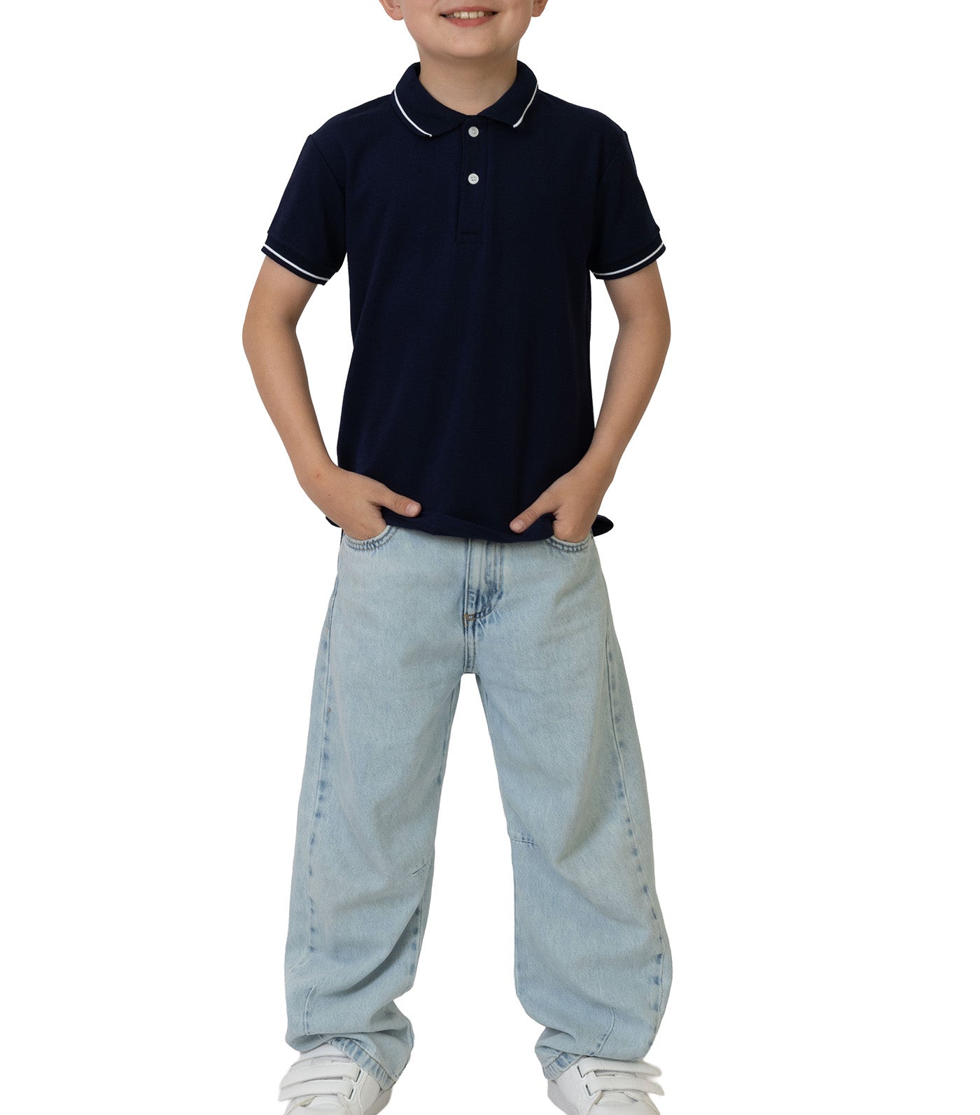 Rustan Jr. Hugo Short Sleeve Polo Shirt Navy