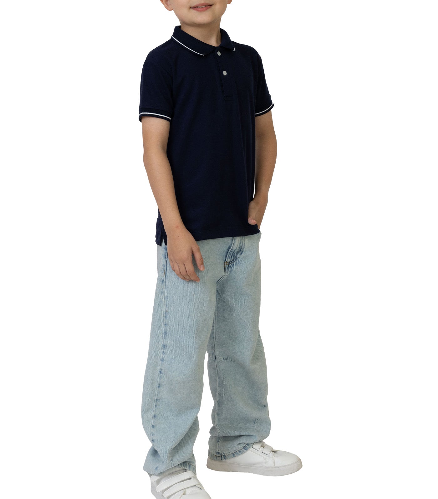 Rustan Jr. Hugo Short Sleeve Polo Shirt Navy