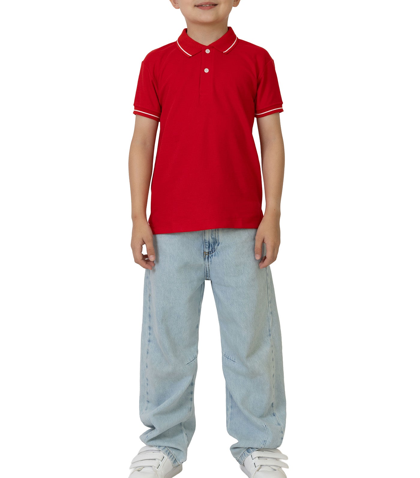 Rustan Jr. Hugo Short Sleeve Polo Shirt Red