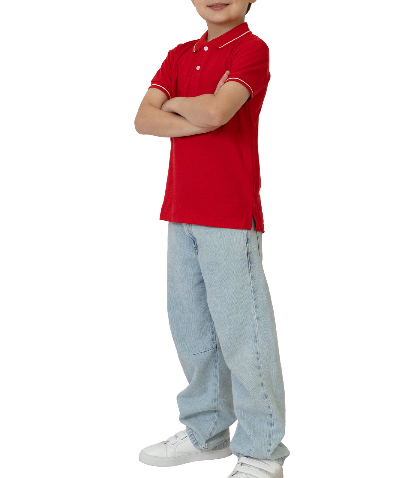 Rustan Jr. Hugo Short Sleeve Polo Shirt Red