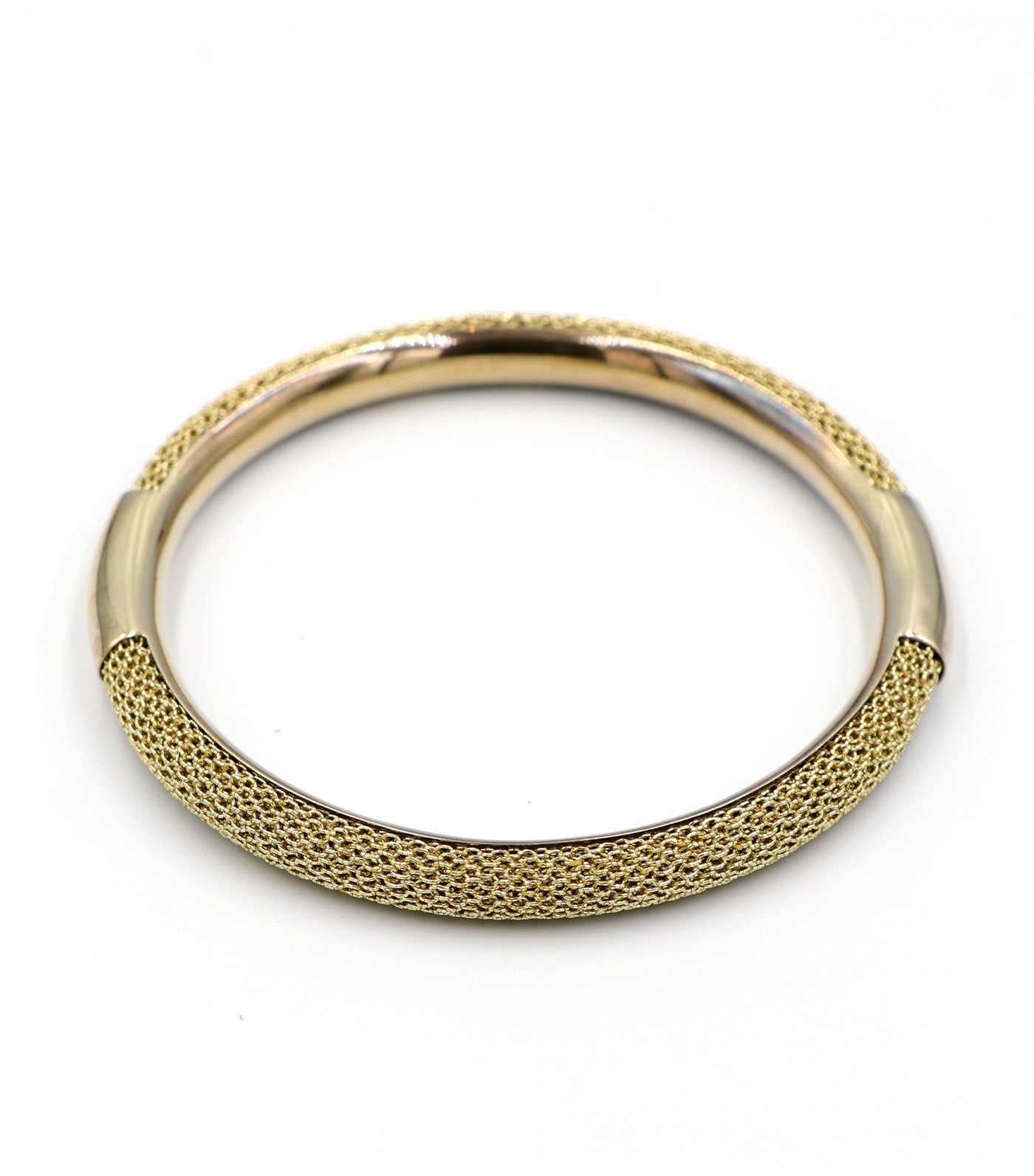 Sterling Silver Yellow Gold Plated Gold Mesh Bracelet