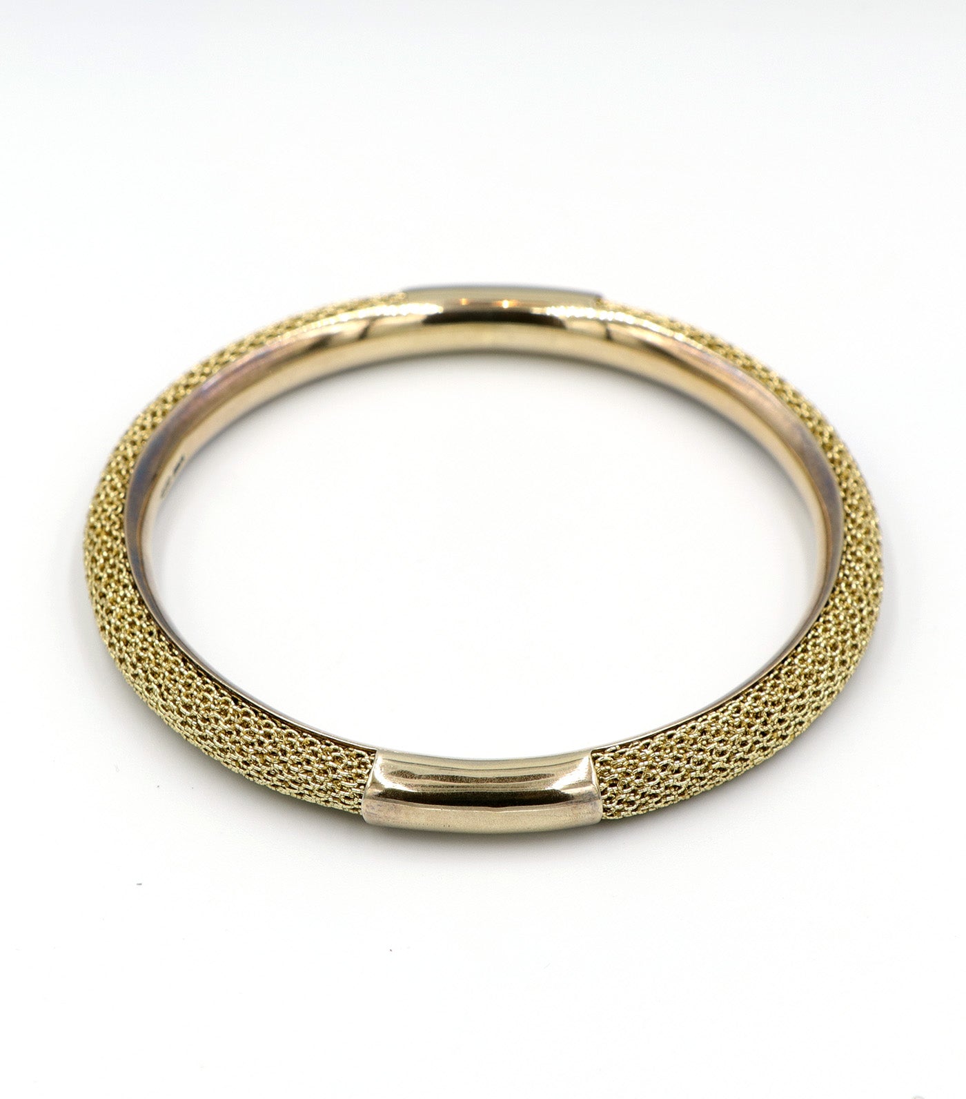 Sterling Silver Yellow Gold Plated Gold Mesh Bracelet