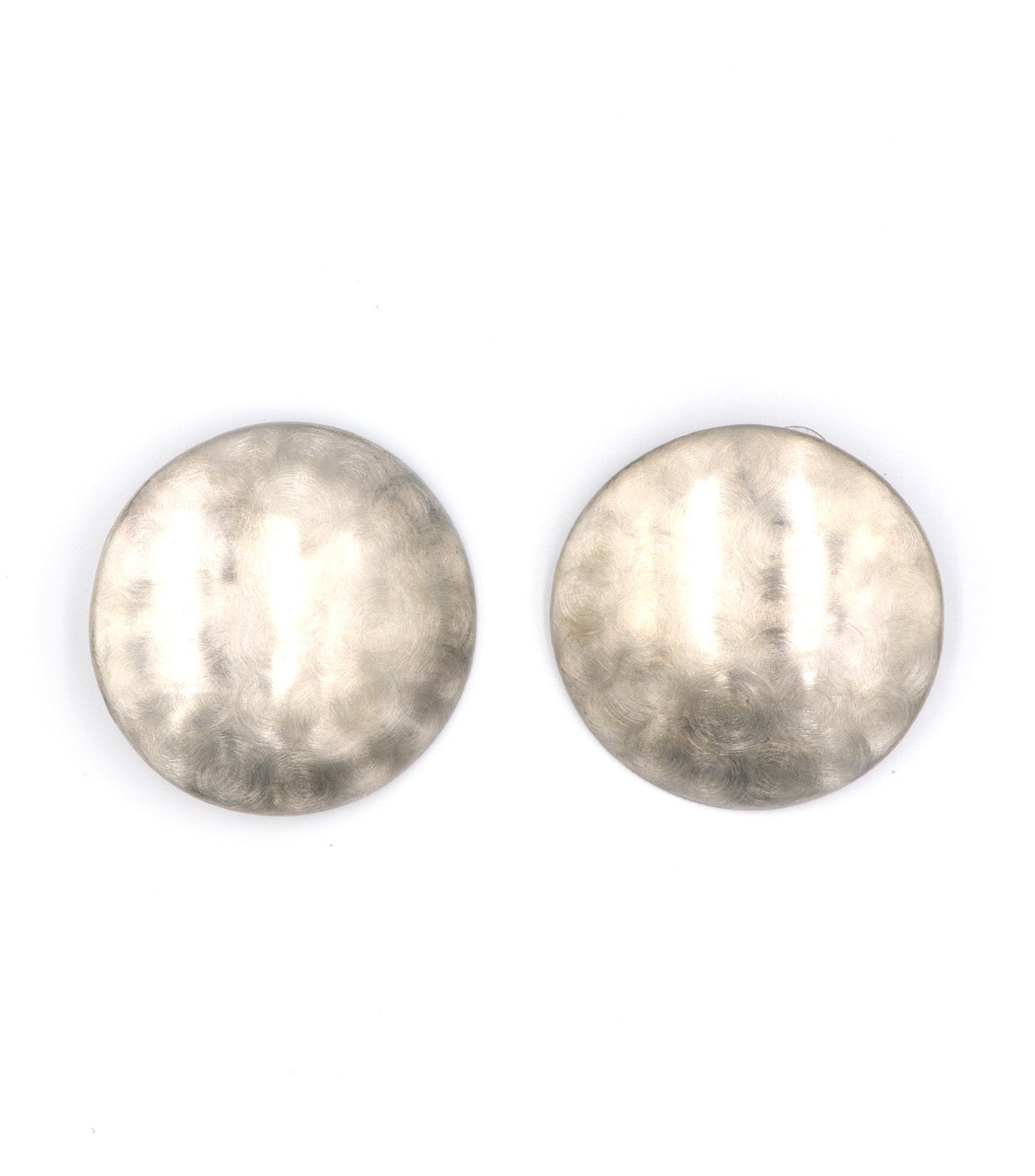 Sterling Silver Rhodium Plated Circle Earrings