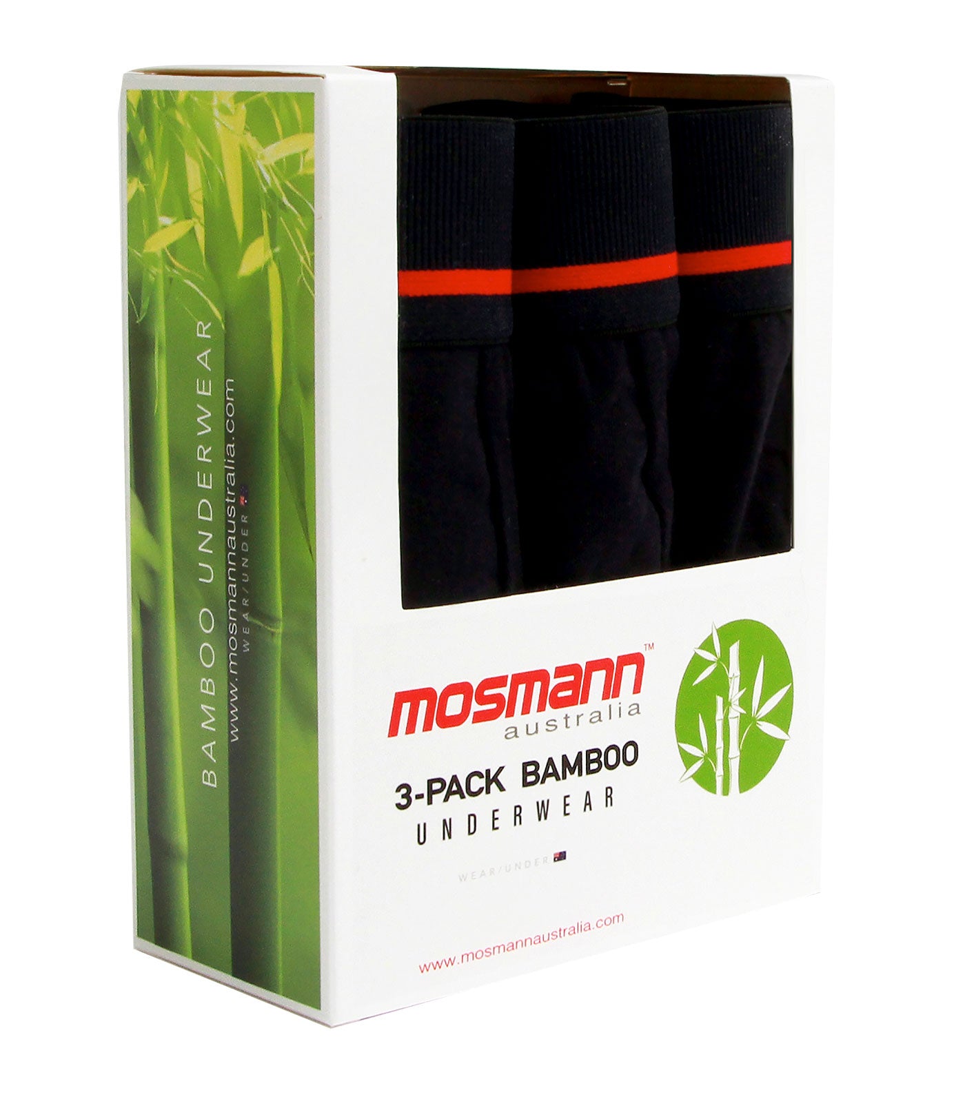 Men's Bamboo Underwear 3 Pack Trunks Noir