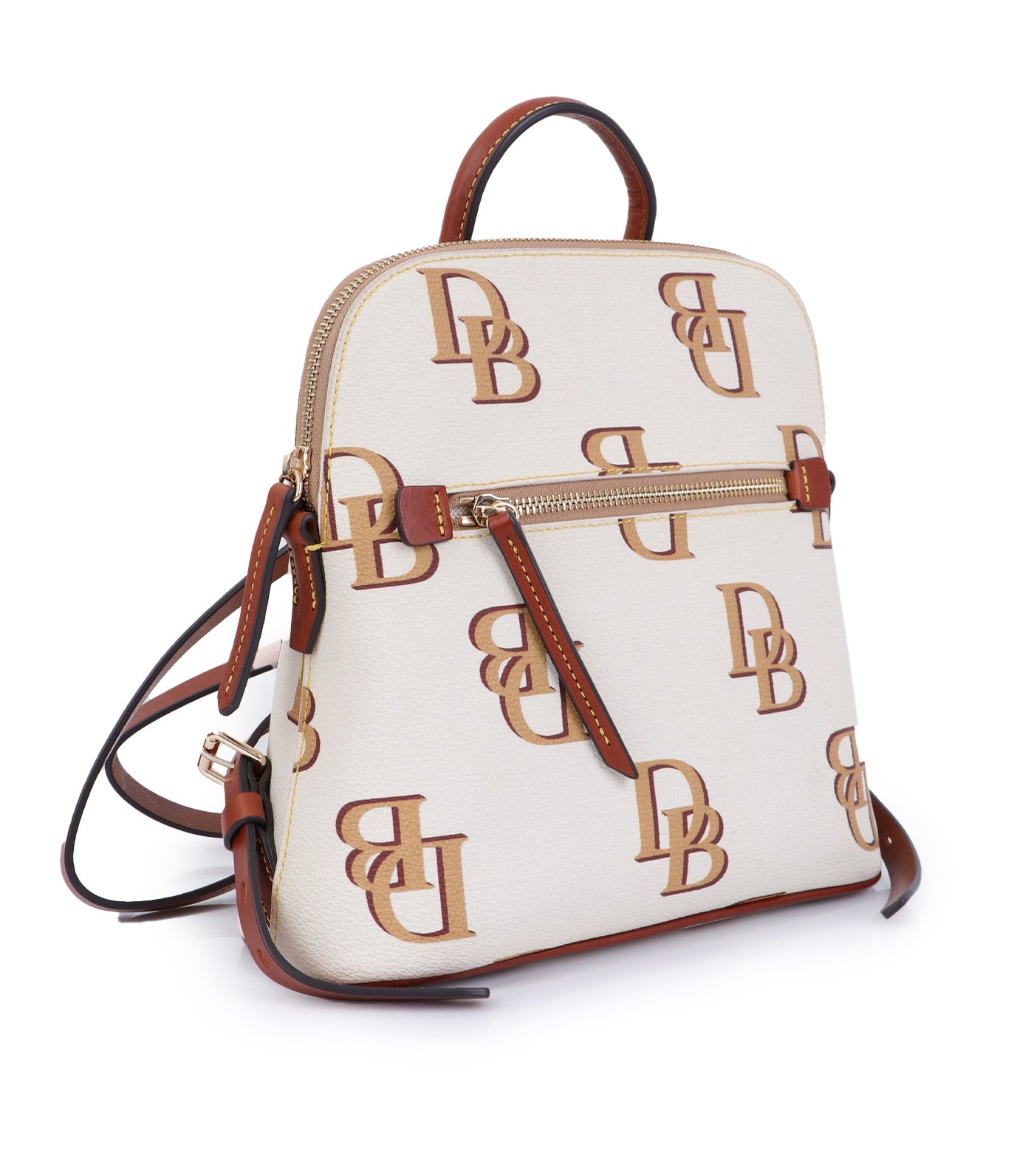 Monogram Domed Backpack Beige