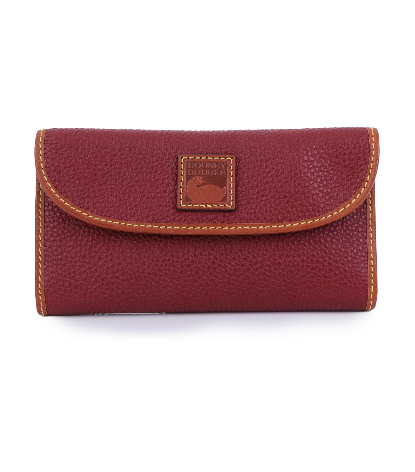 Pebble Grain Continental Clutch Wine