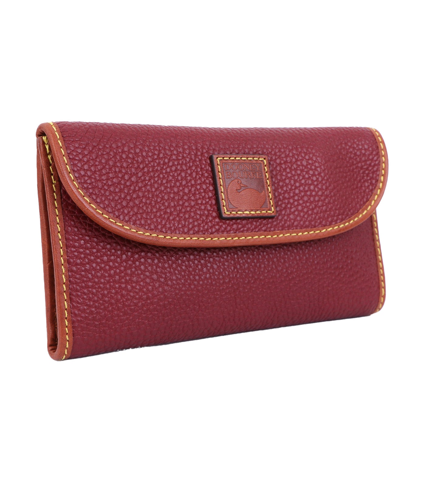 Pebble Grain Continental Clutch Wine