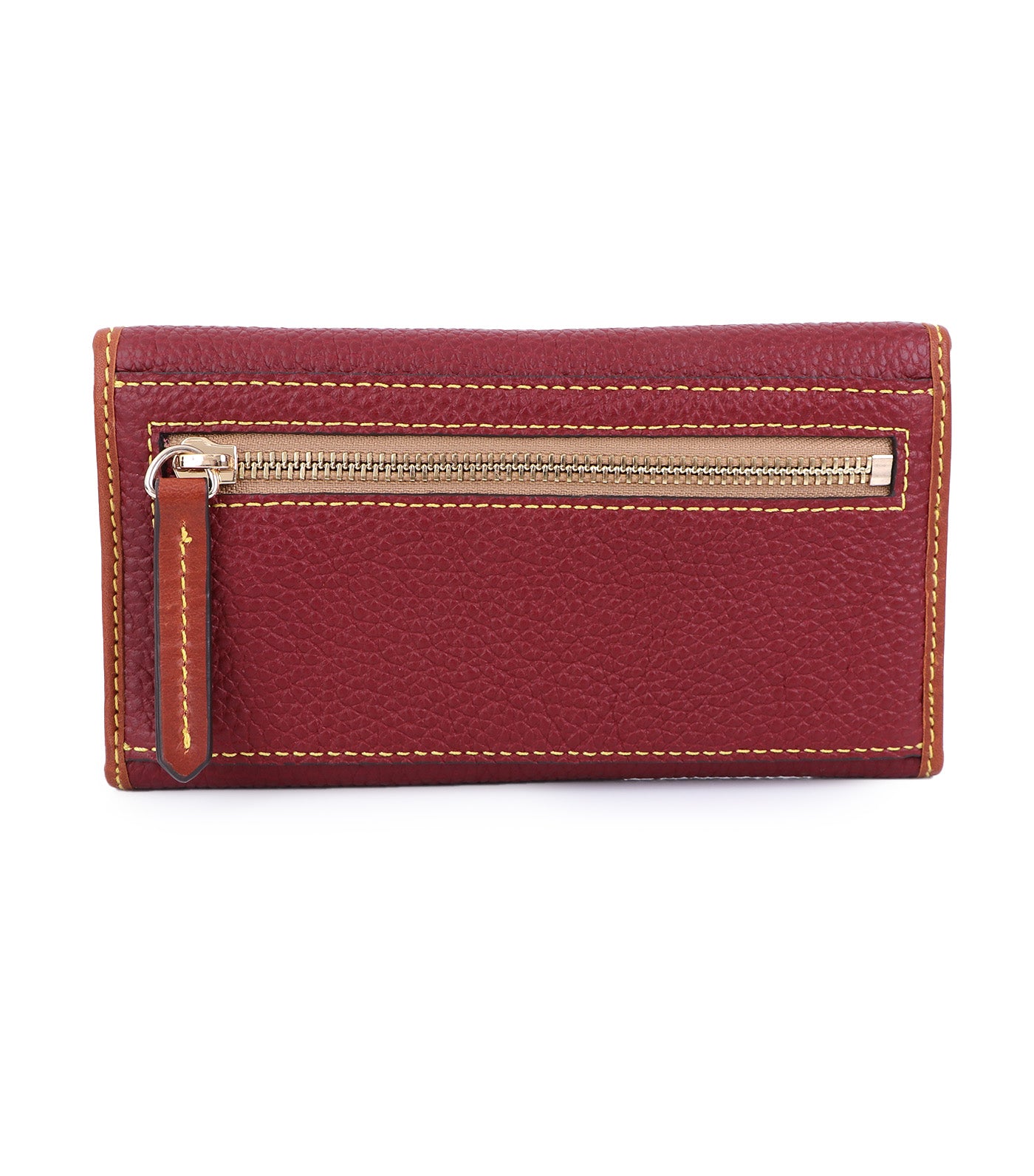 Pebble Grain Continental Clutch Wine