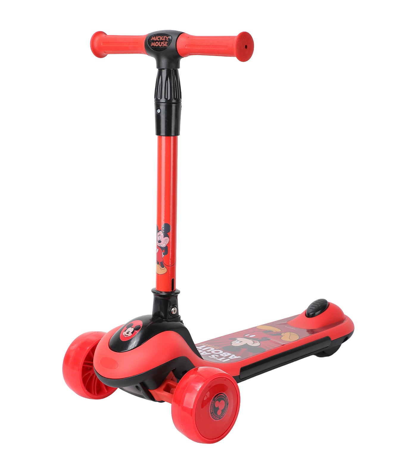 Mickey Foldable Twist Scooter with Lights Red