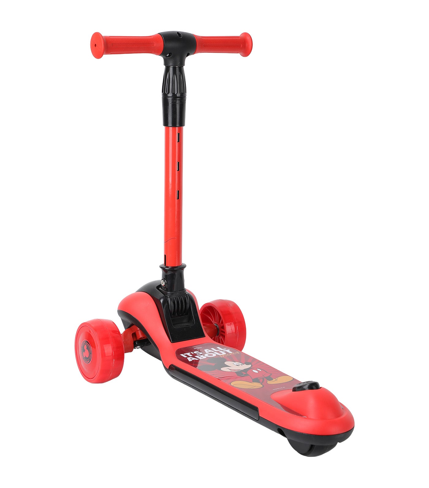 Mickey Foldable Twist Scooter with Lights Red