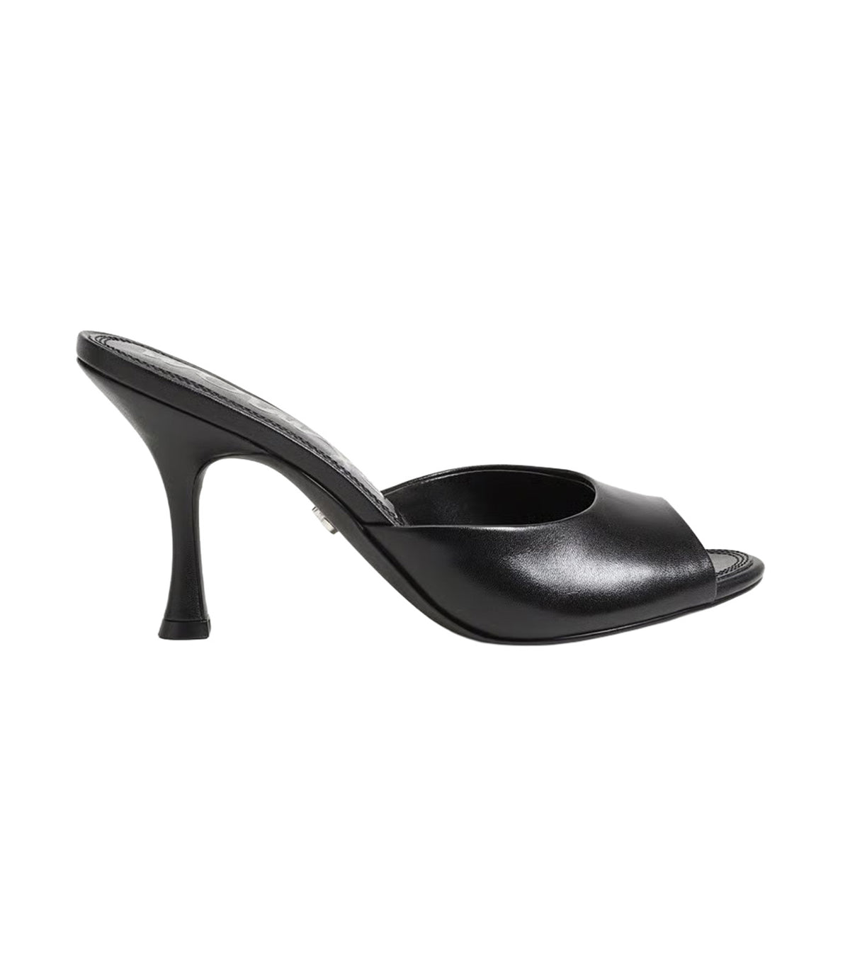 Jeanie Heeled Mule Black Leather