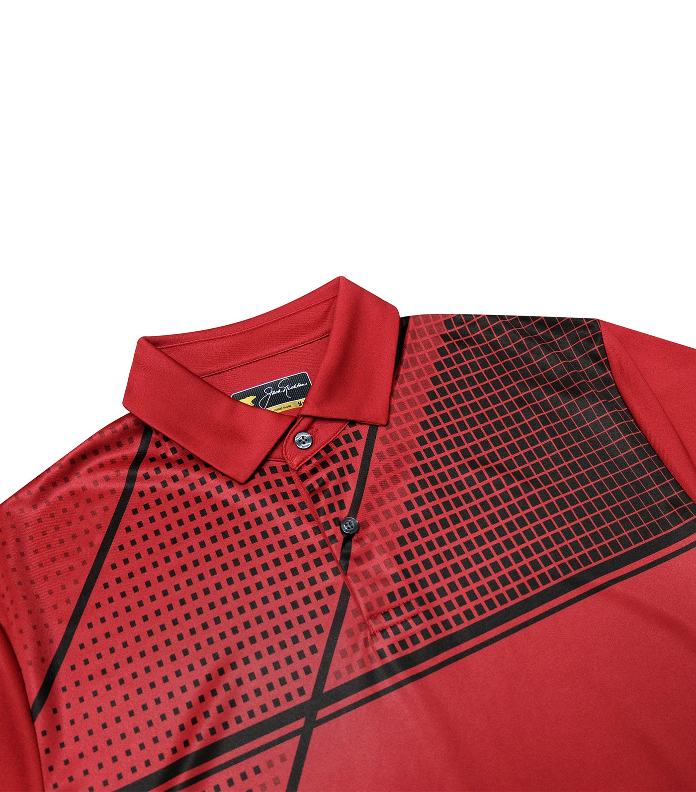 Engineered Tech Print Polo Red Root