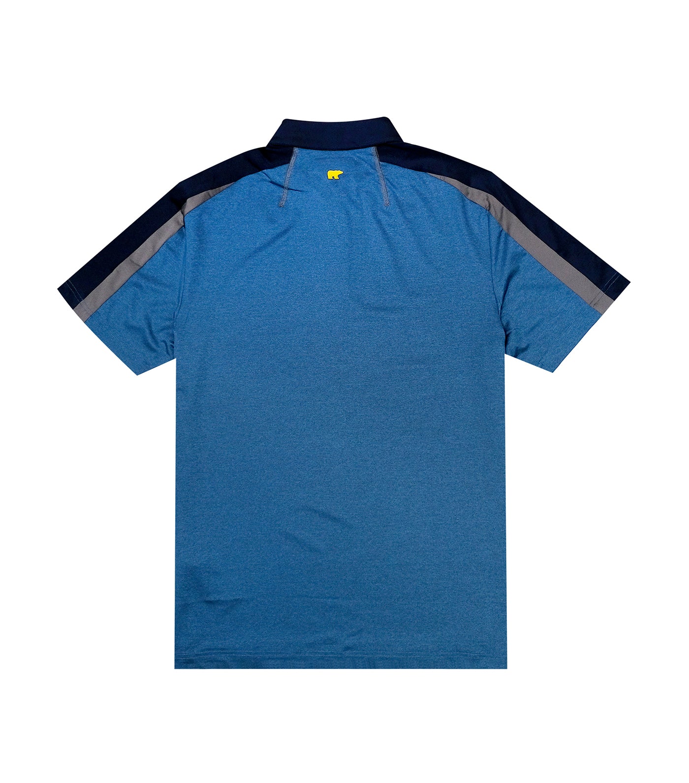 Pieced Color Block Polo Pacific Blue