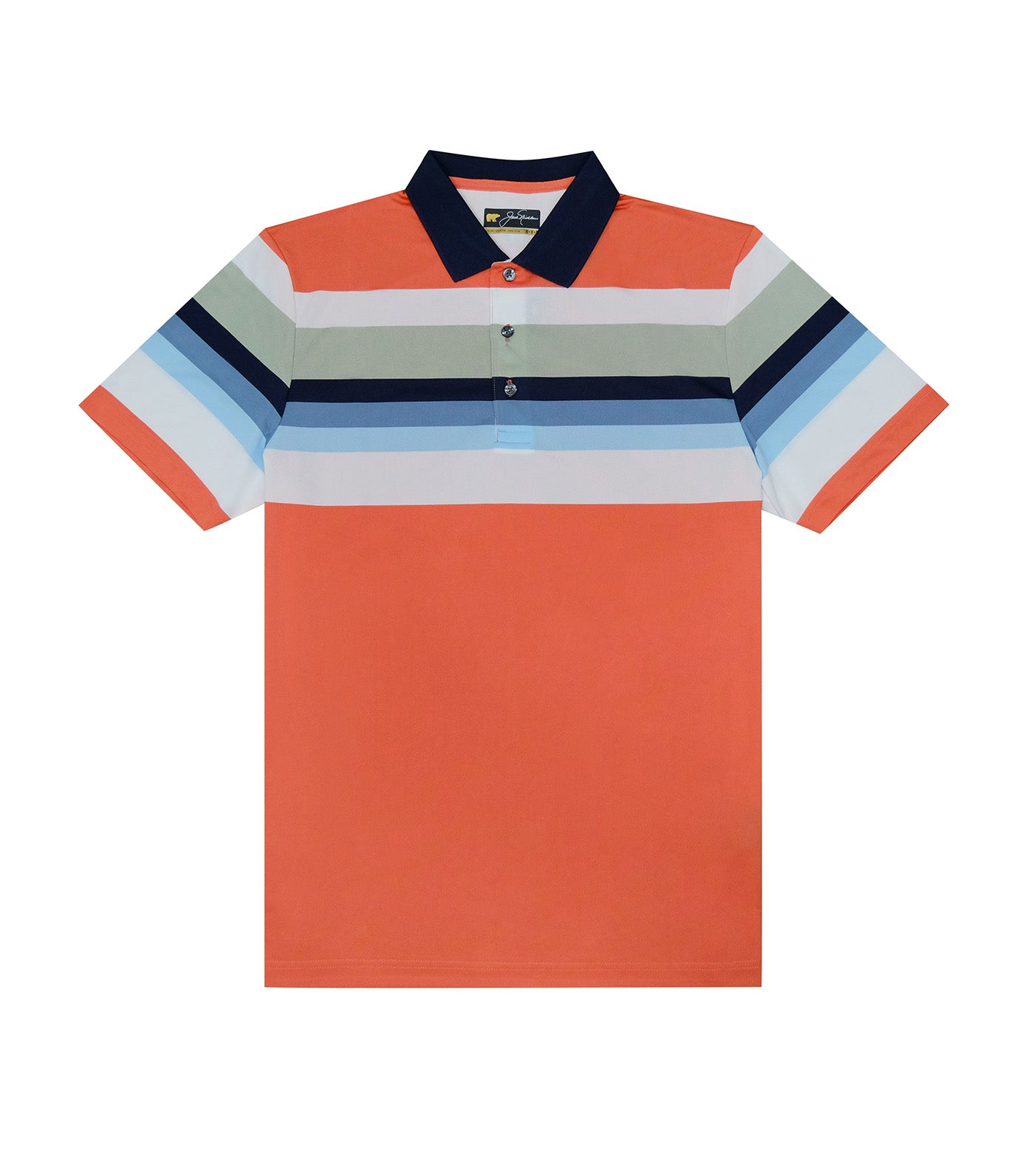 Engineered Chest Stripe Polo Autumn Peach