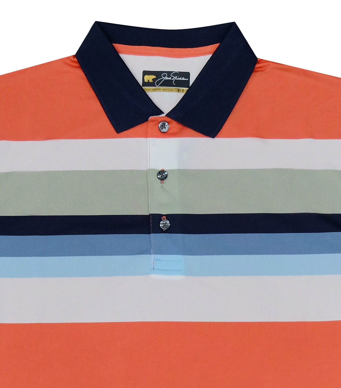 Engineered Chest Stripe Polo Autumn Peach