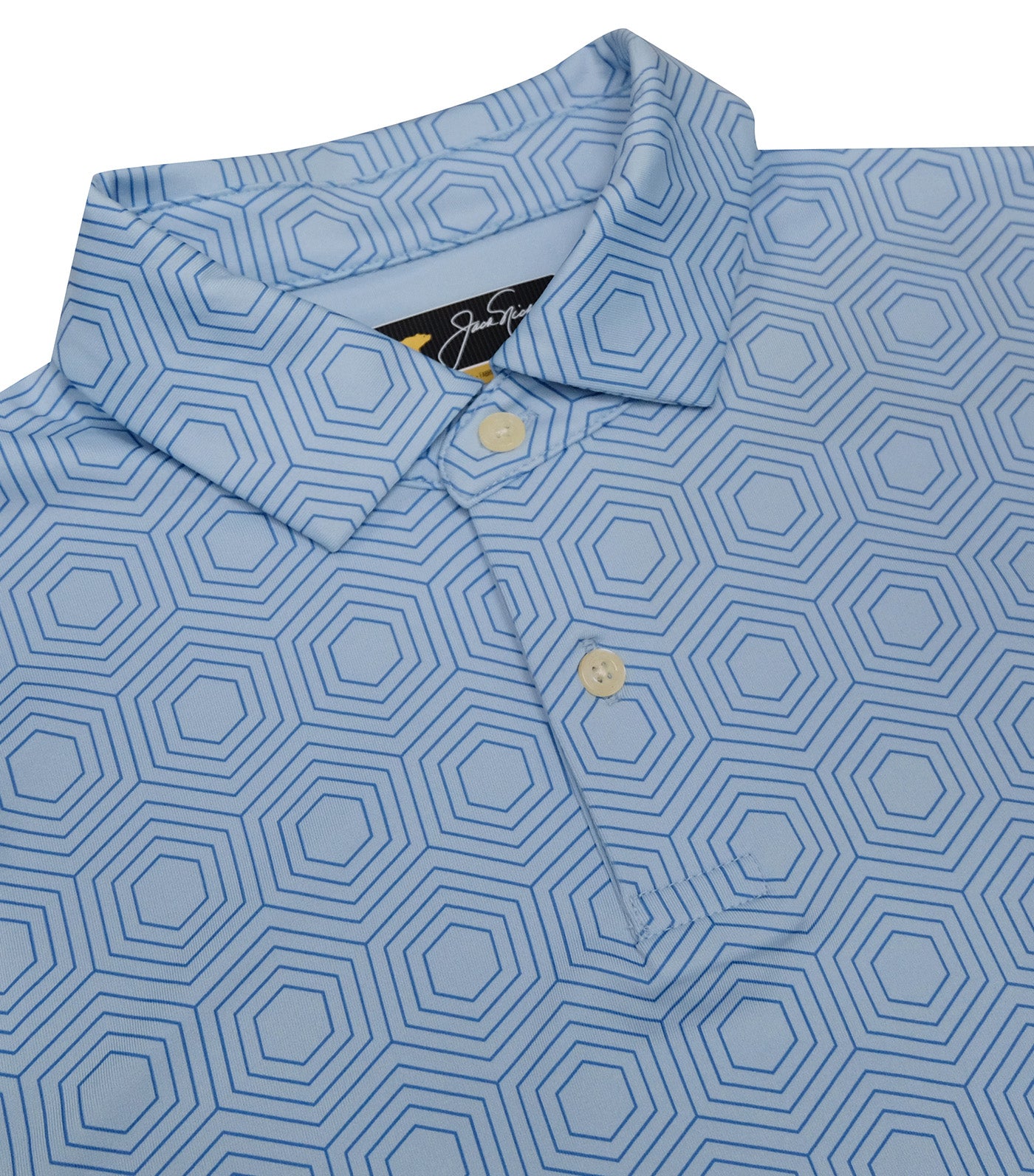 Geometric Print Polo Blue