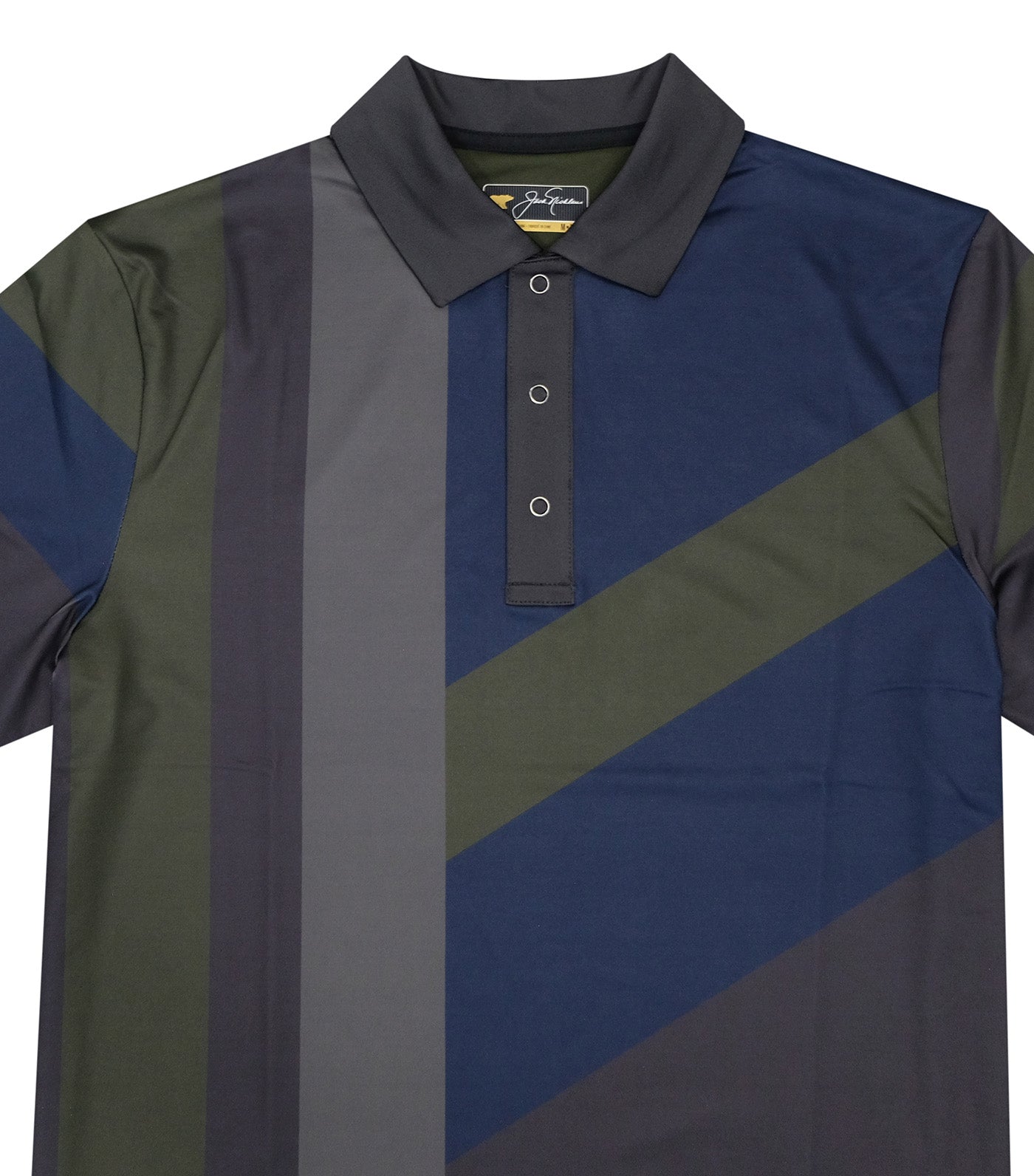 Athletic Stripe Polo Slate