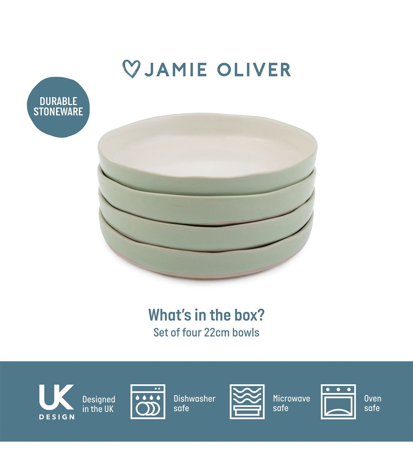 Big Love Dishy Bowls Set of 4 22 cm Green