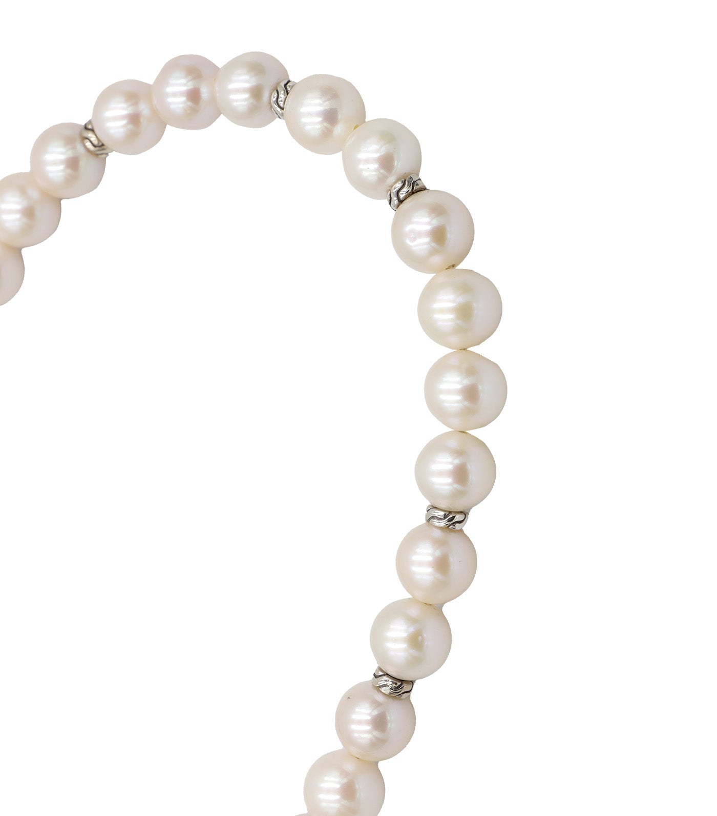Asli Classic Chain Link Silver Necklace with Cultured Fresh Water Pearl