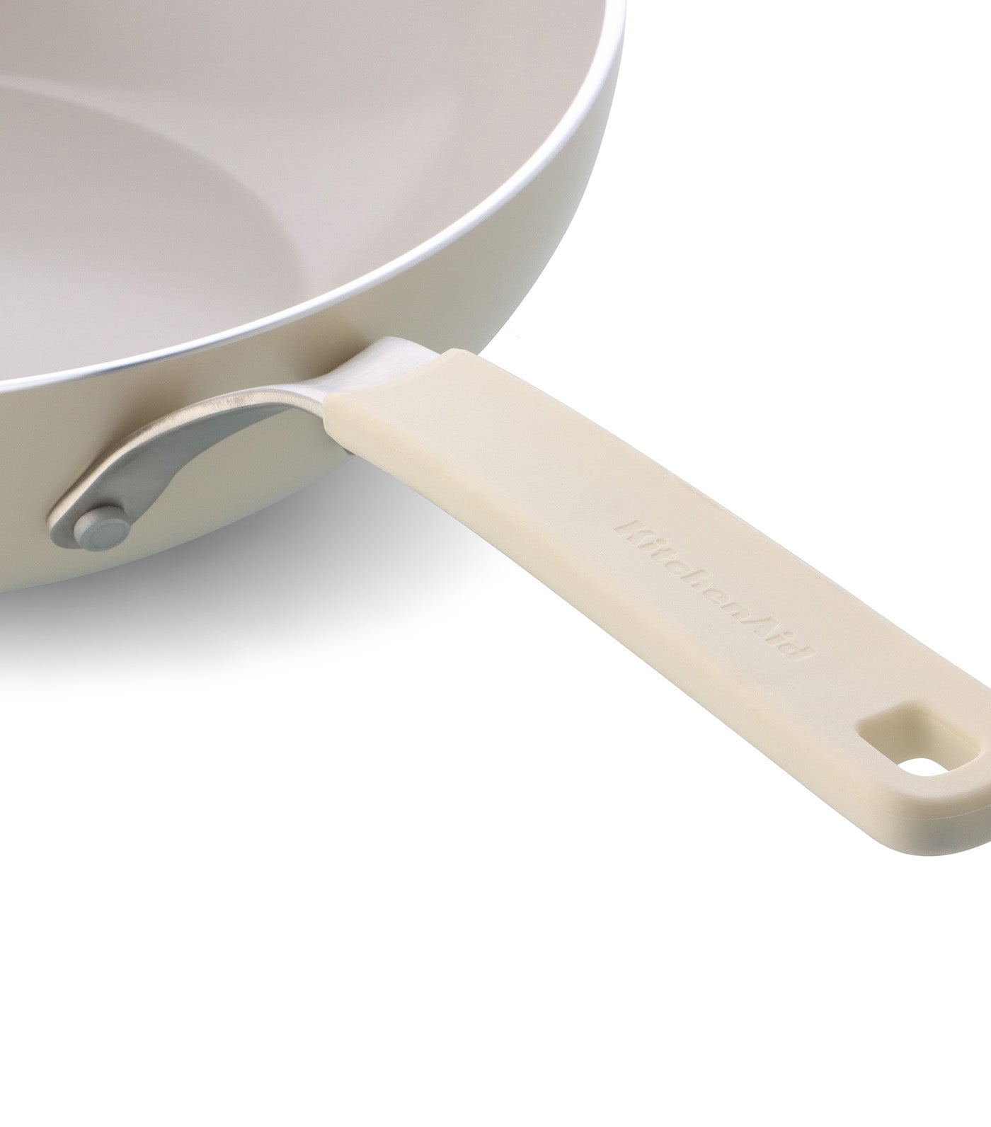 Colored Aluminum Open Wok Almond Cream 28cm