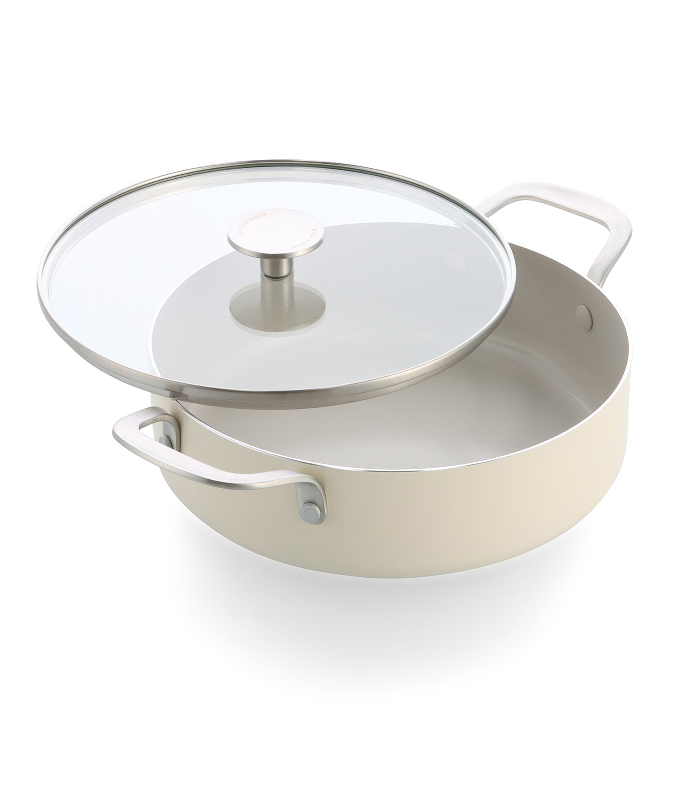 Colored Aluminum CVD Skillet Almond Cream 28 cm