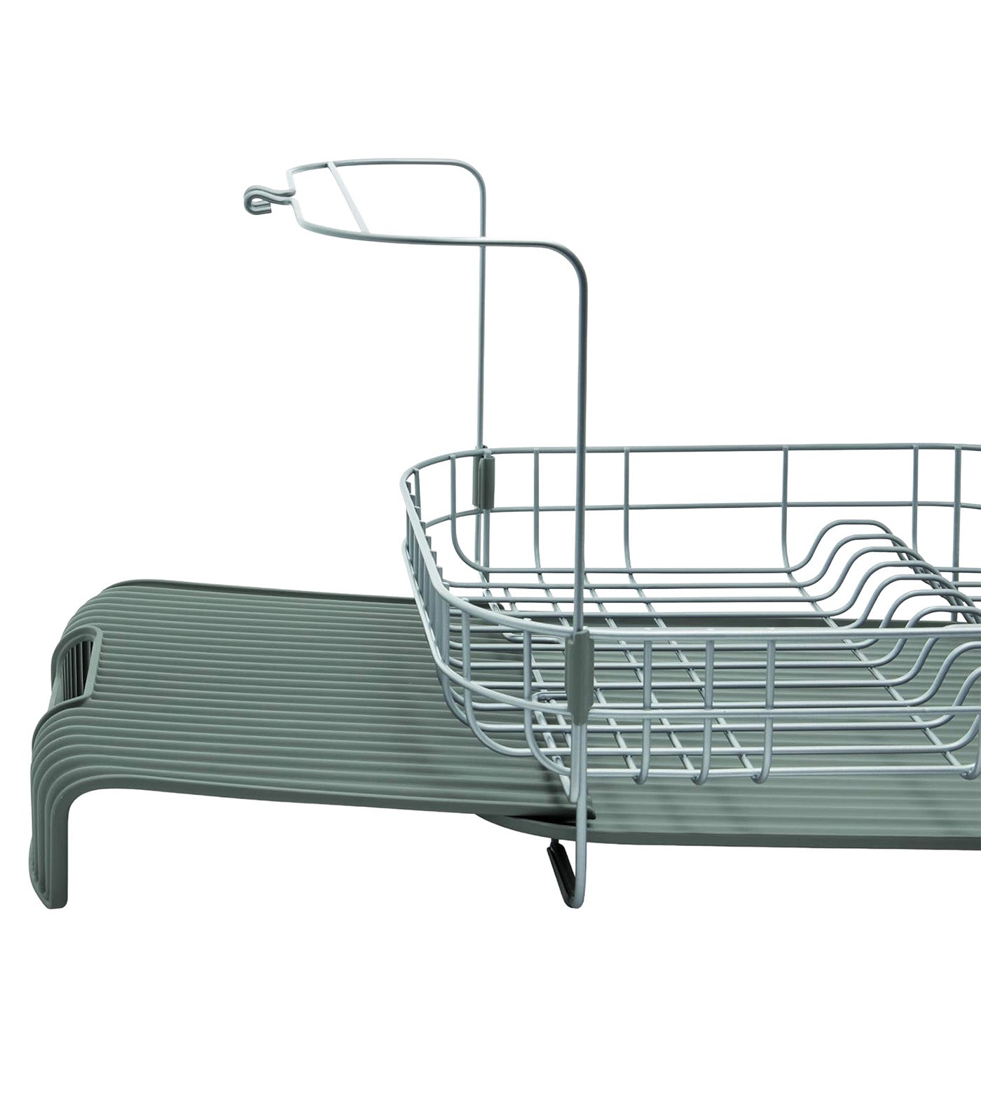 Satin Wire Expandable Dish Rack Gray