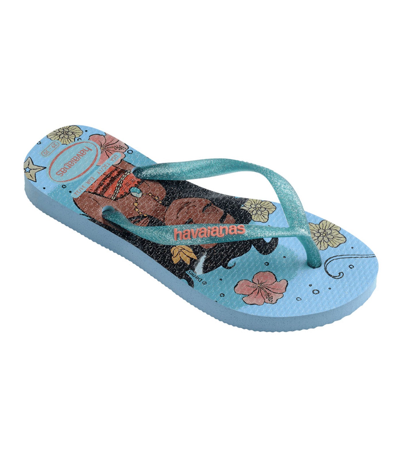 Kids Slim Princess Flip Flops Blue