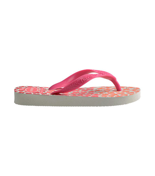 Kids Flores Flip Flops White/Pink Flux