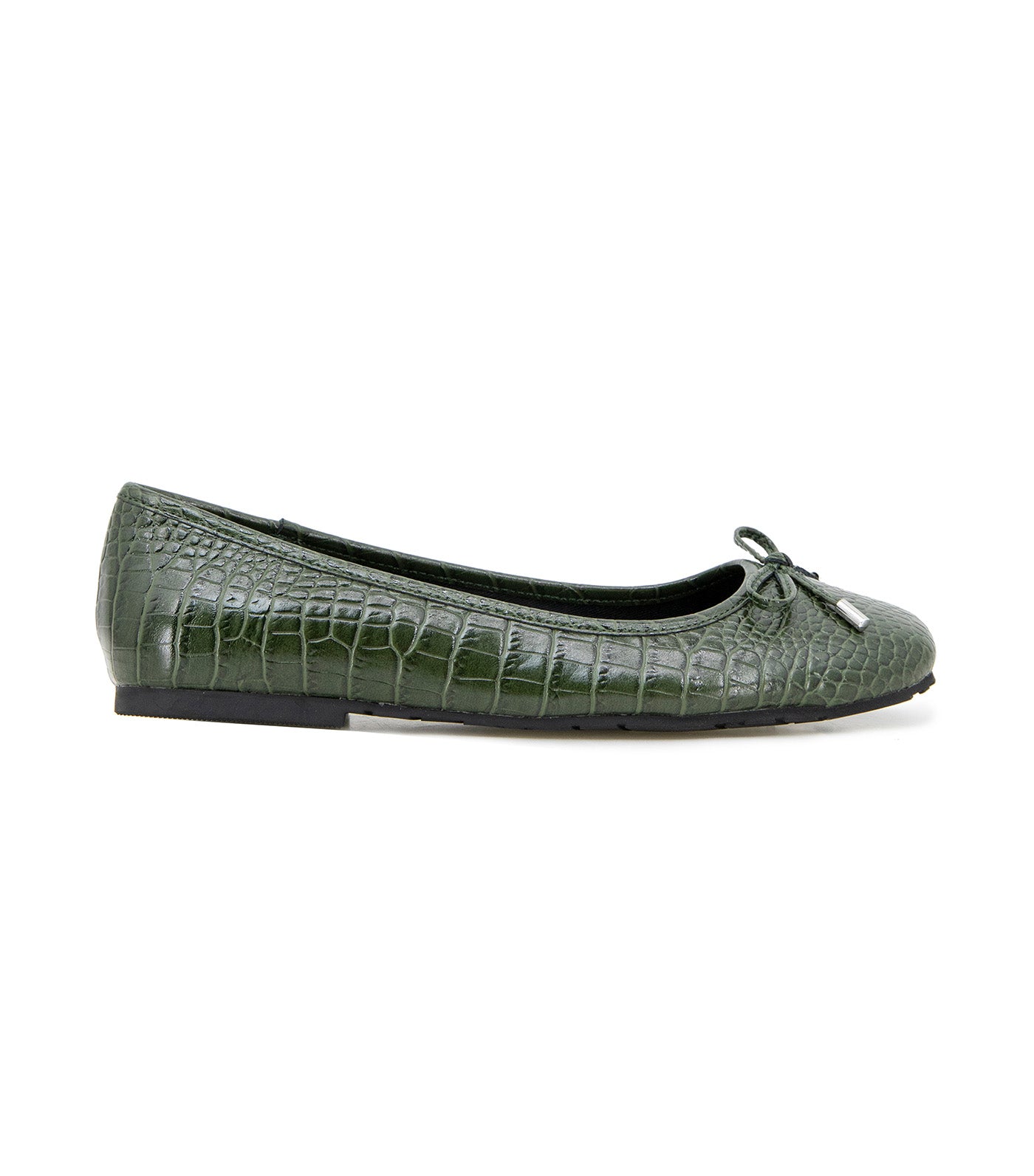 Kenneth Cole Elstree Croco Ballet Flats Olive